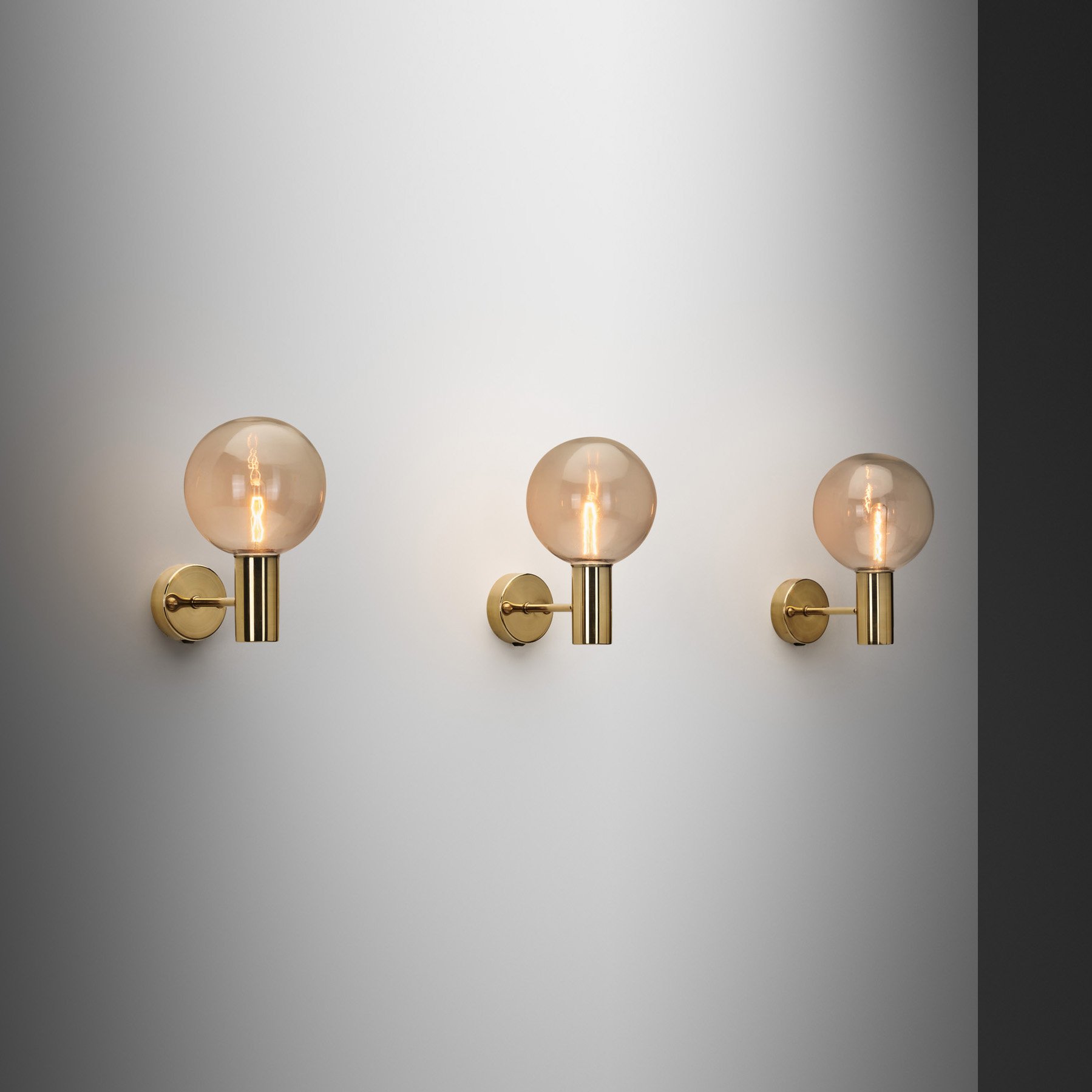 Set of Three Hans Agne Jakobsson Model "V-149" Wall Lamps for AB Markaryd, Sweden 1960s