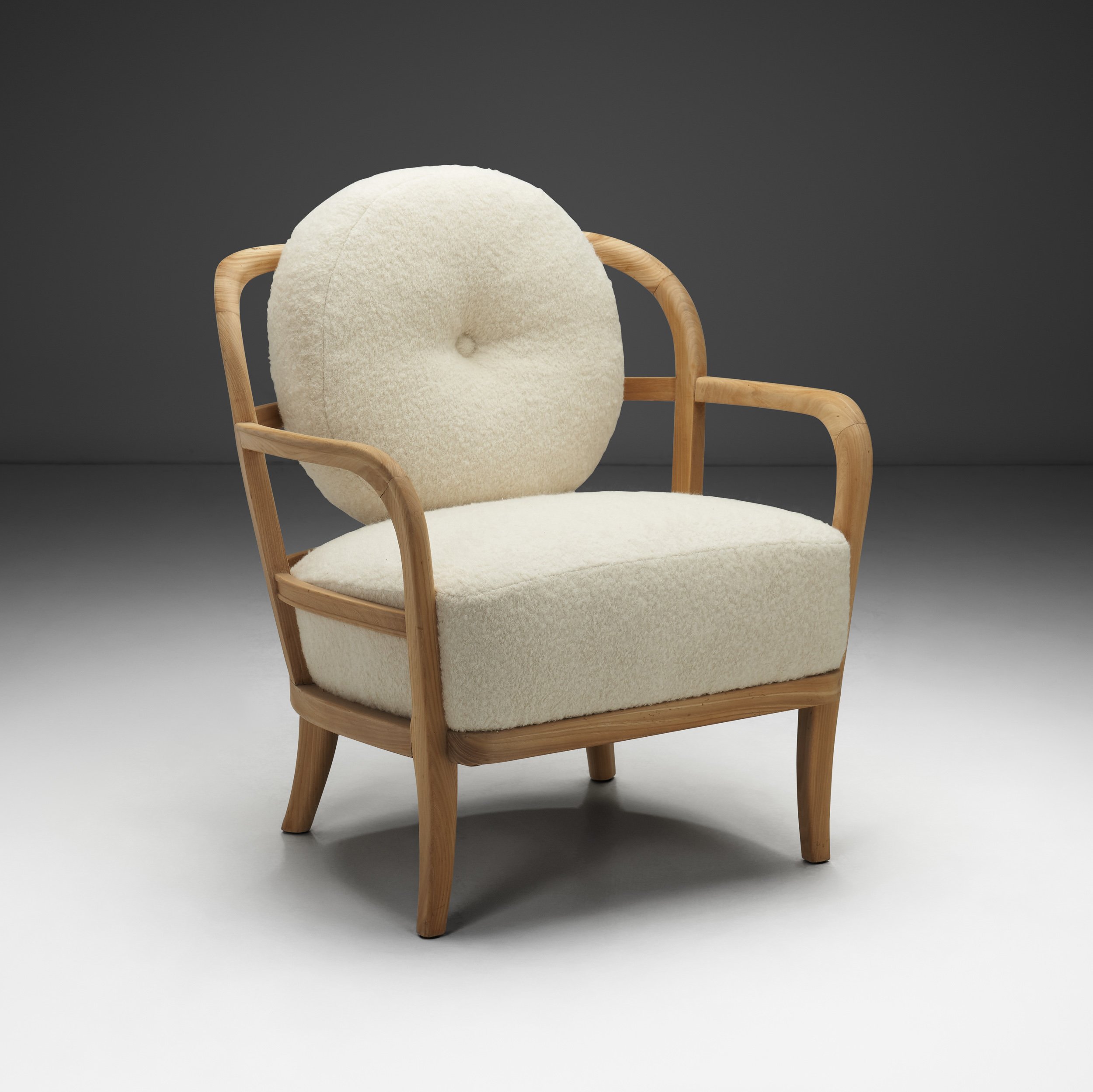 Nordic Modern Upholstered Armchair by Oy Boman Ab, Finland 1940s (sold)