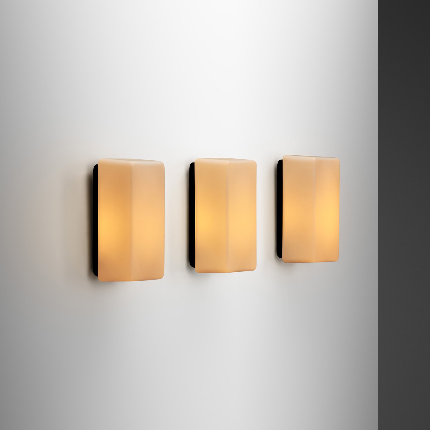 Set of Three Opaline Wall Lamps by Staff Leuchten, Germany 1960s