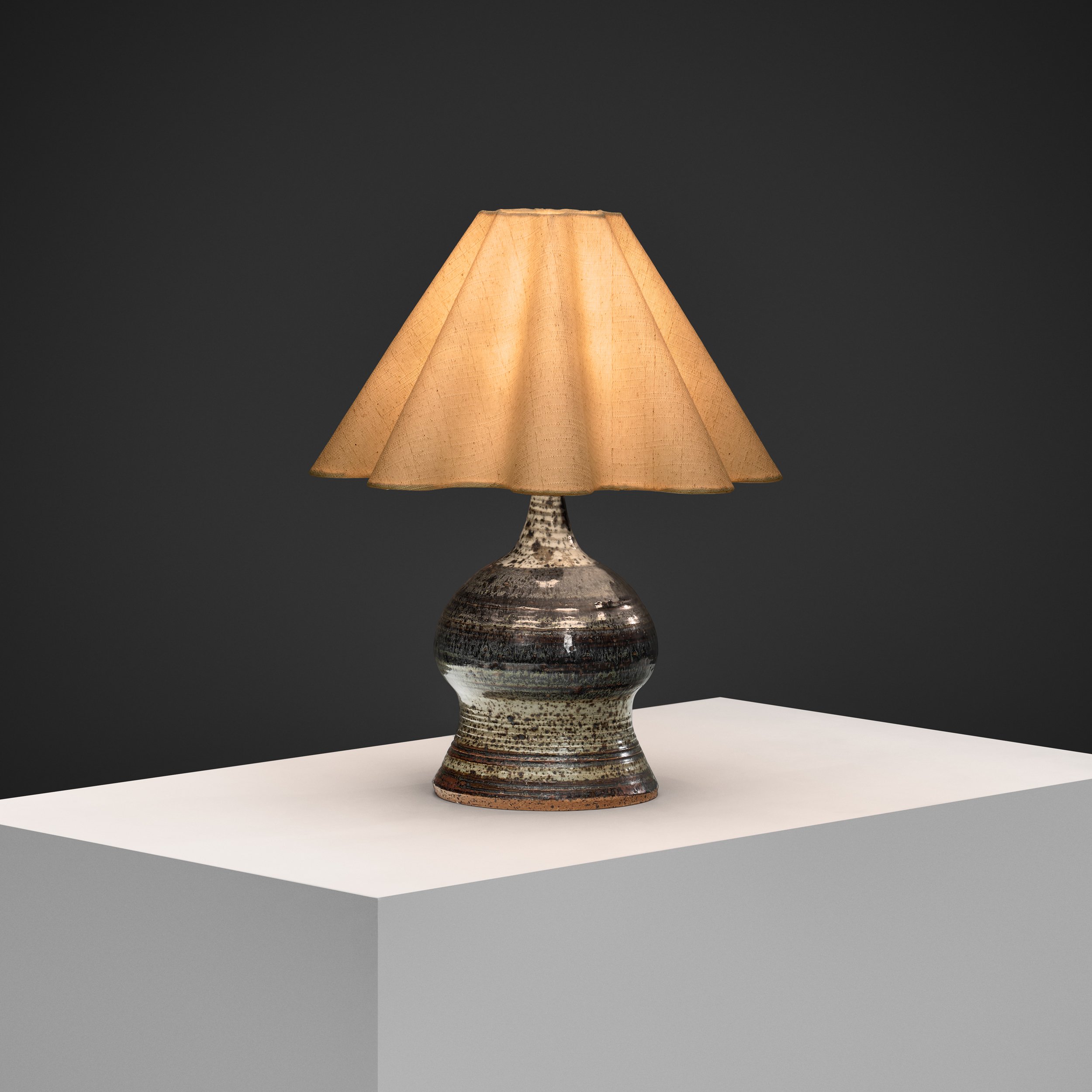 Hand-Thrown Glazed Ceramic Table Lamp, Denmark ca 1960s