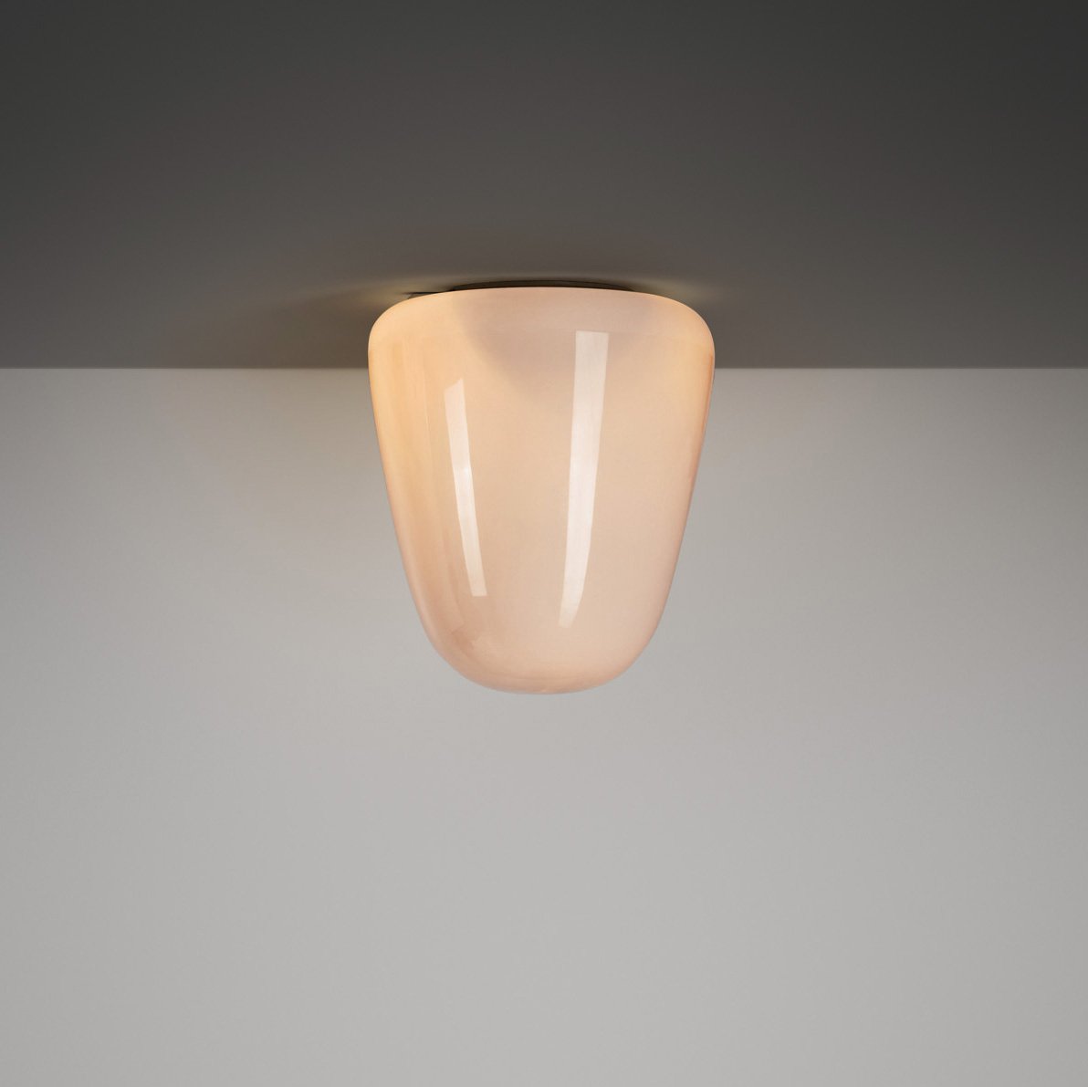 Model "70-013" Stockmann Orno Opal Glass Flush Mount, Finland ca 1950s