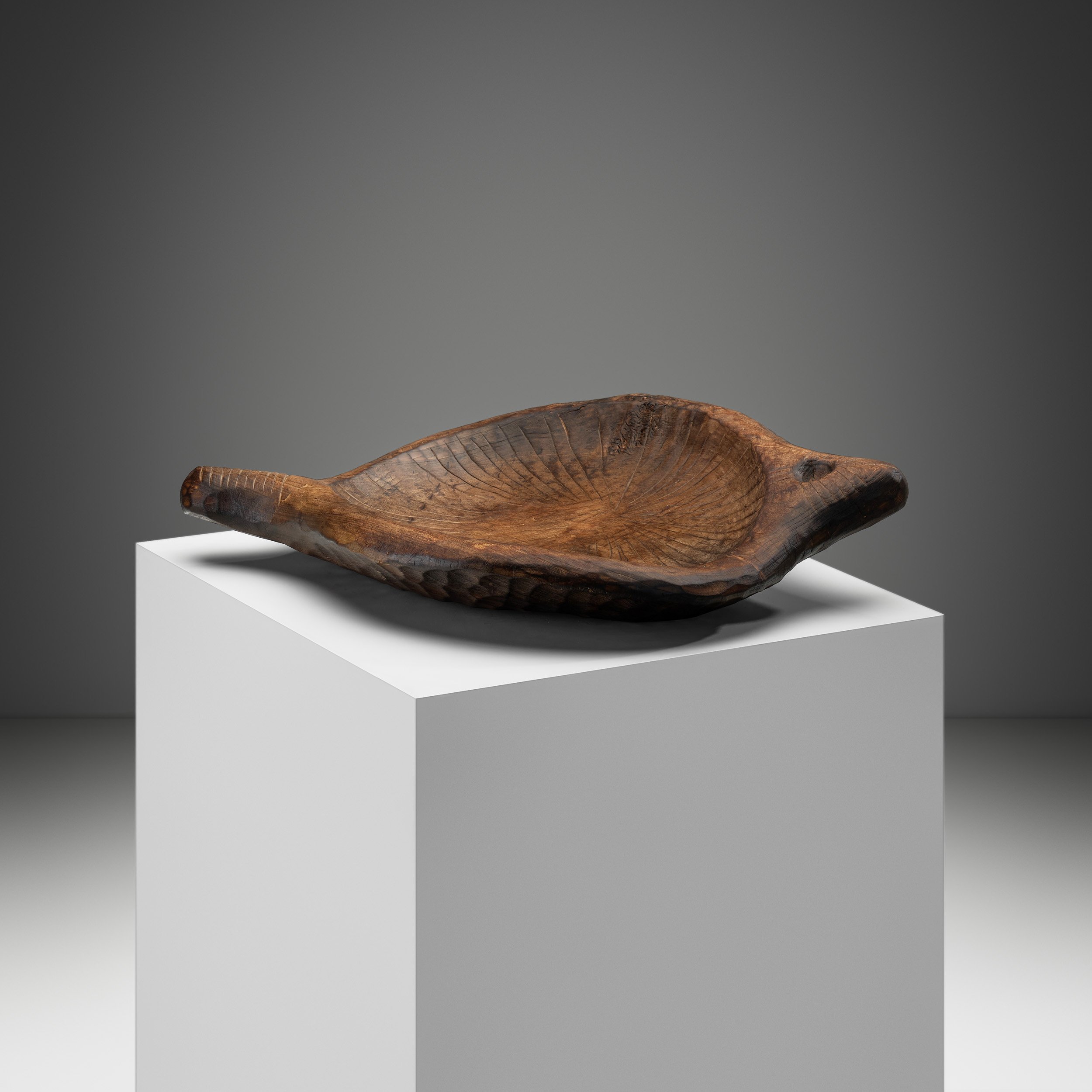 Carved Brutalist Fruit Bowl, Europe ca 1960s