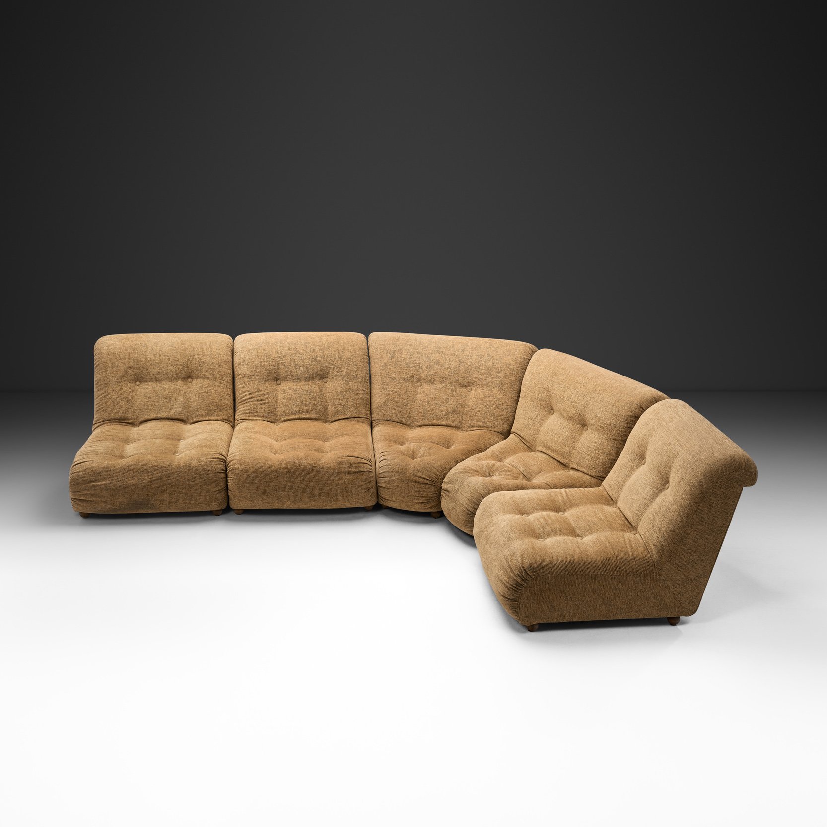 Five Piece Modular Sofa in Beige Upholstery, Europe Mid-20th Century
