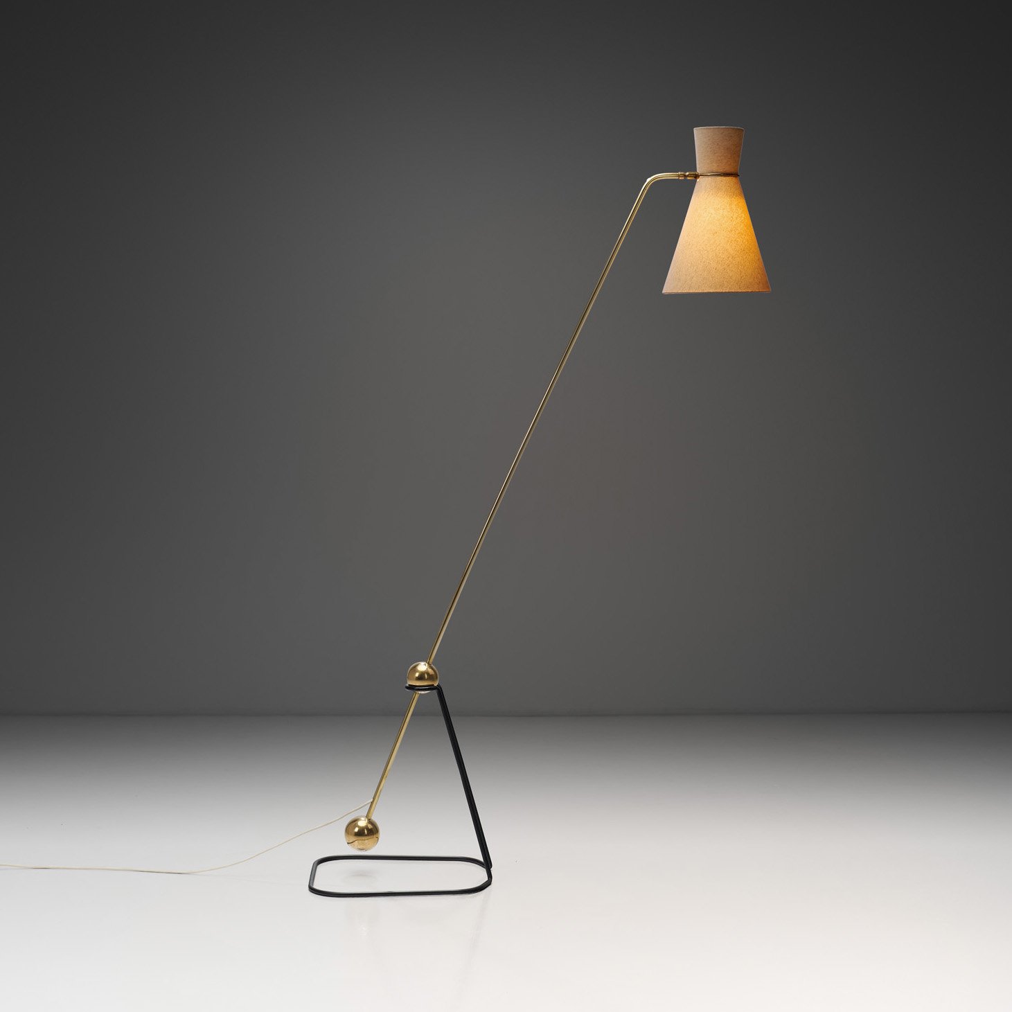 Model "G2" Brass Floor Lamp by Pierre Guariche for Disderot, France 1950s