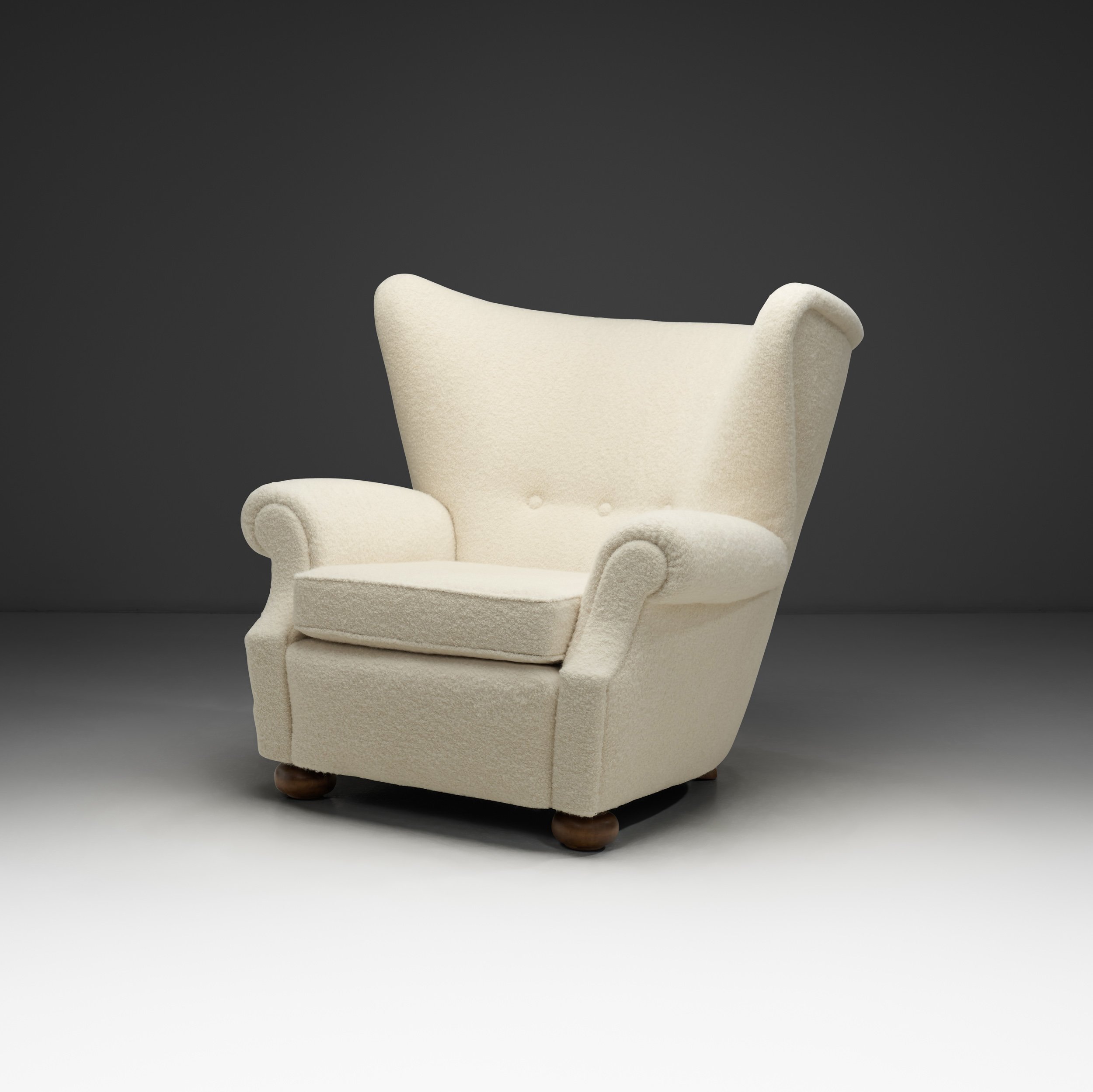 Swedish Modern Wing-Back Armchair, Sweden ca 1940s