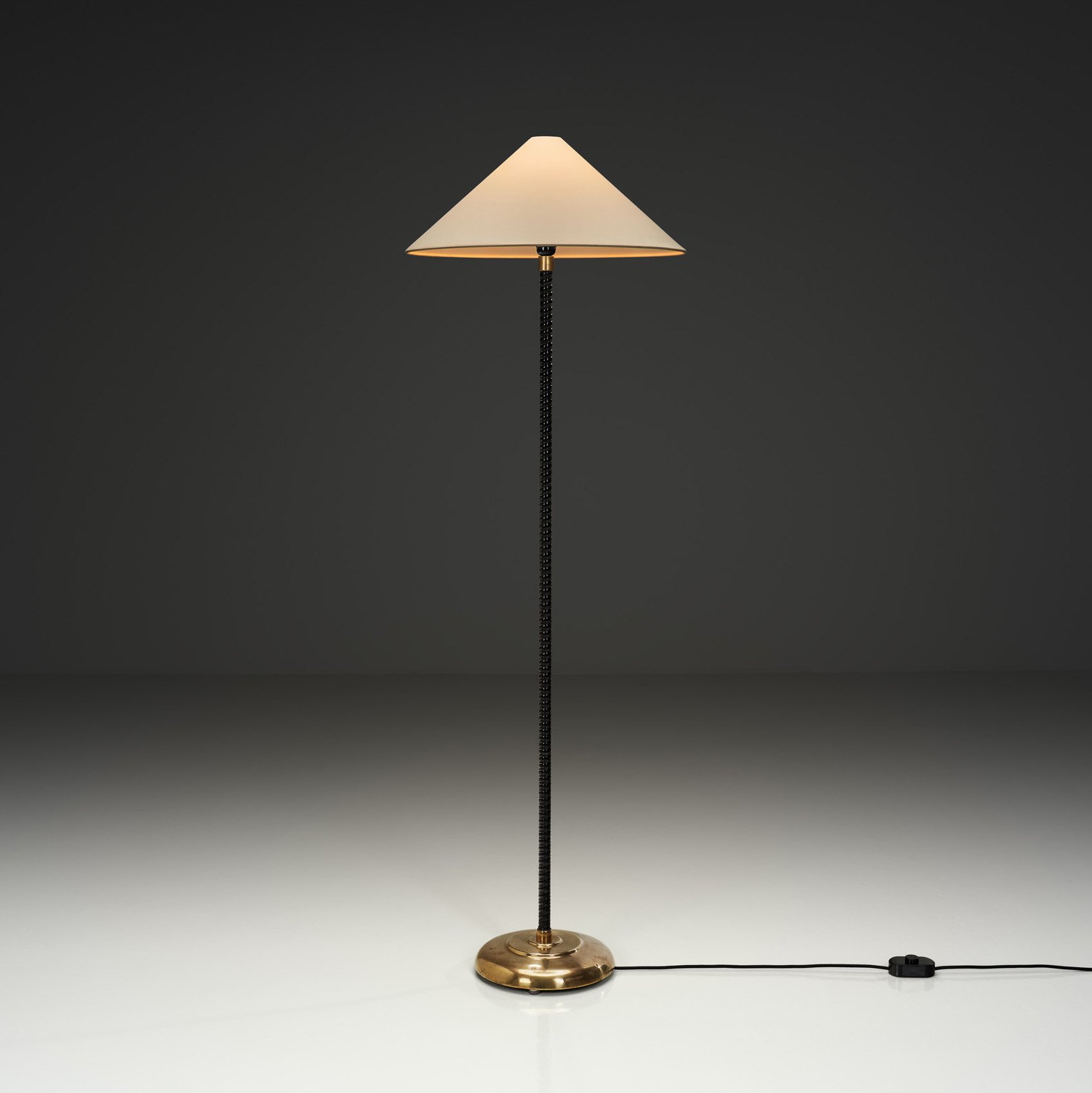 Mid-Century Floor Lamp With Brass Details, Europe 1950s