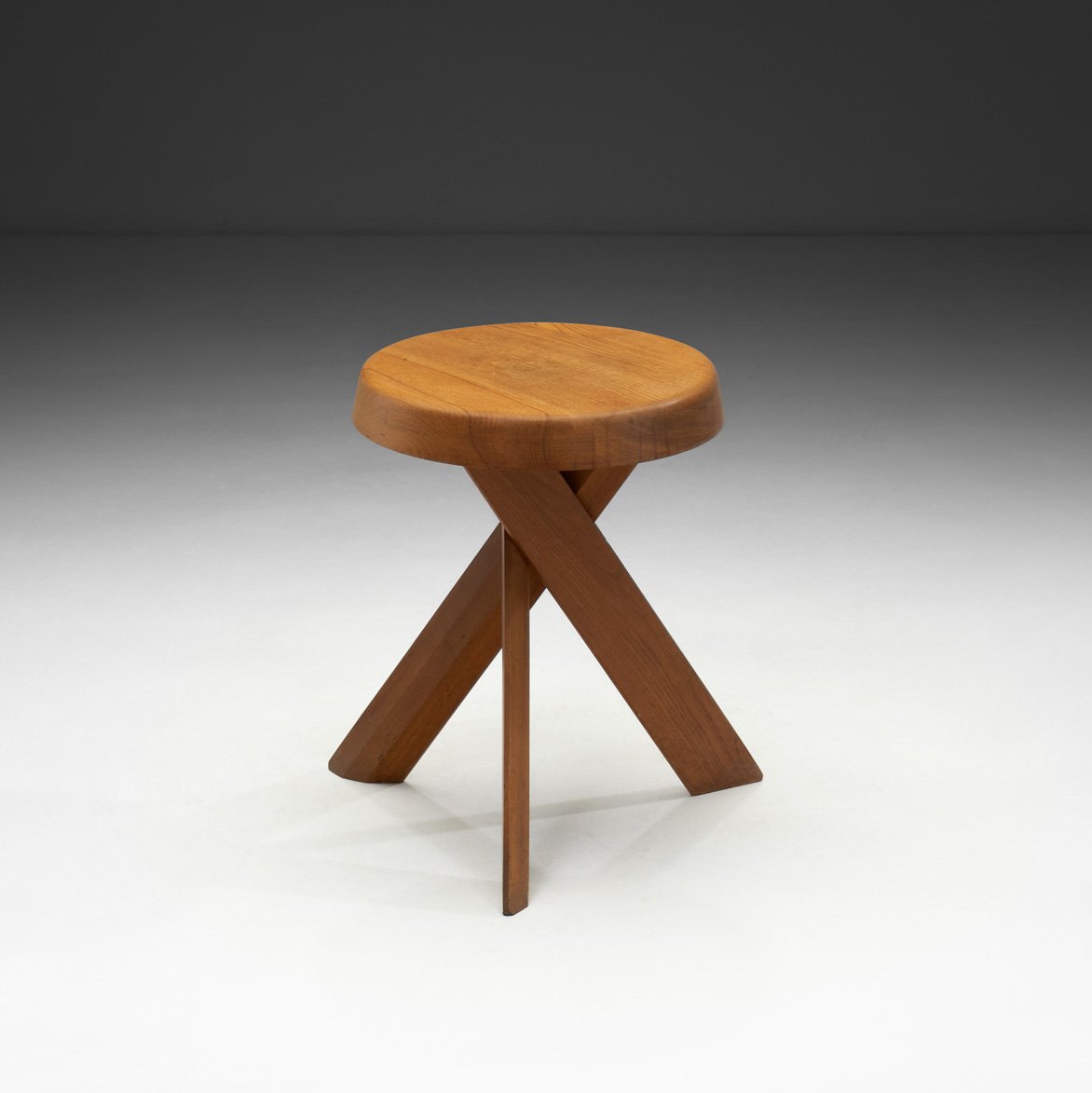 Pierre Chapo Model "S31 A" Solid Elm Stool, France 1974