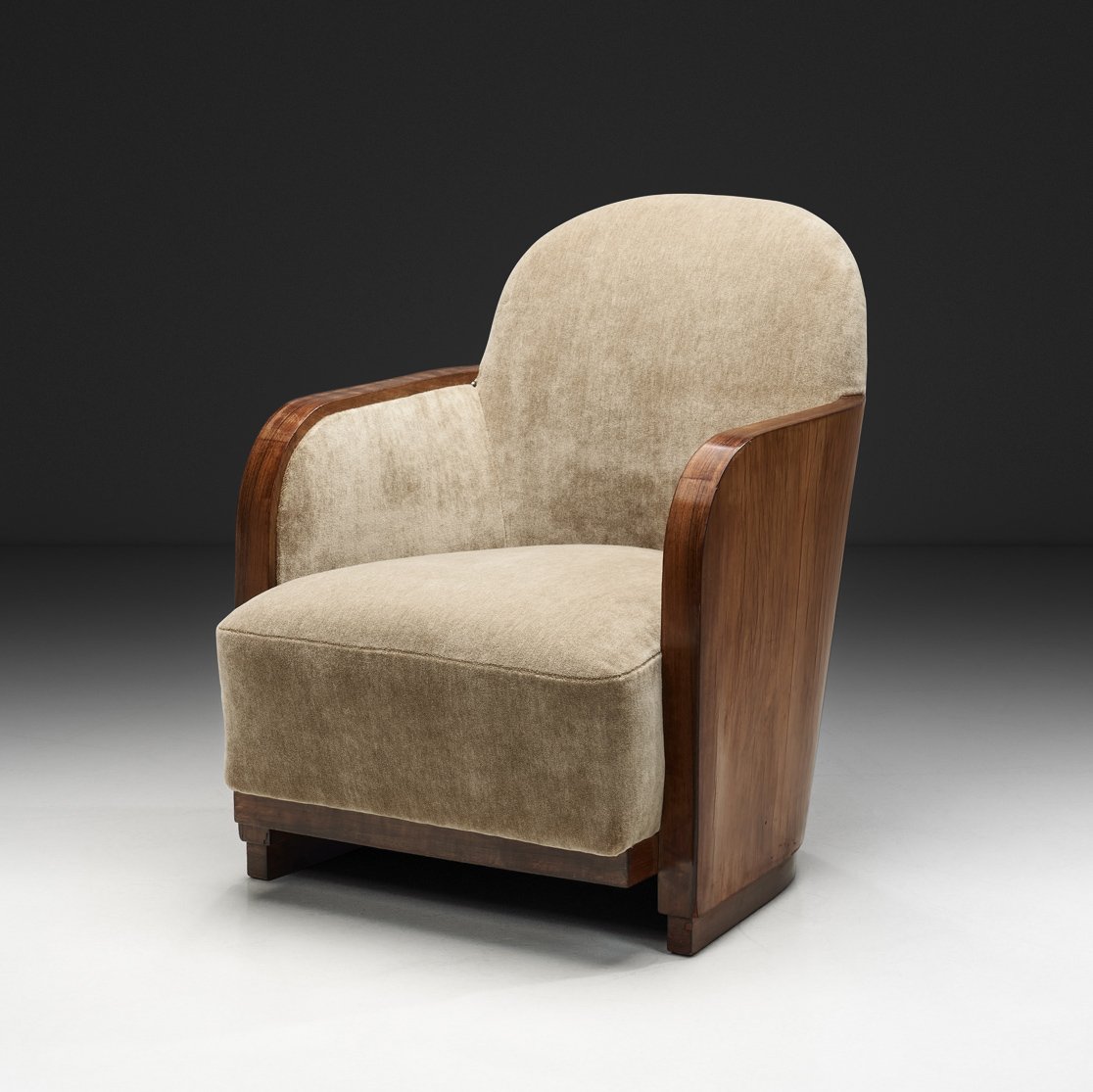Upholstered Art Deco Armchair, Europe First half of the 20th Century
