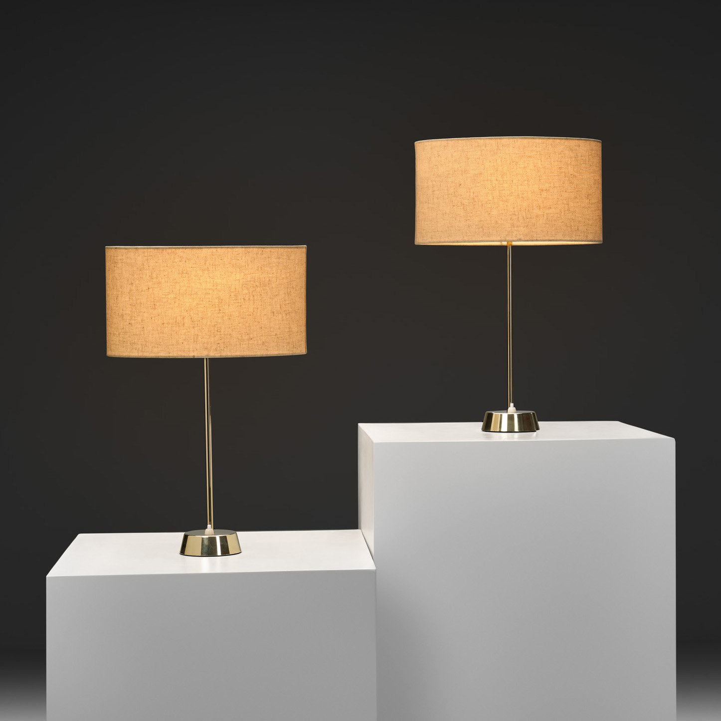 Pair of Scandinavian Brass Table Lamps by ASEA, Sweden 1950s