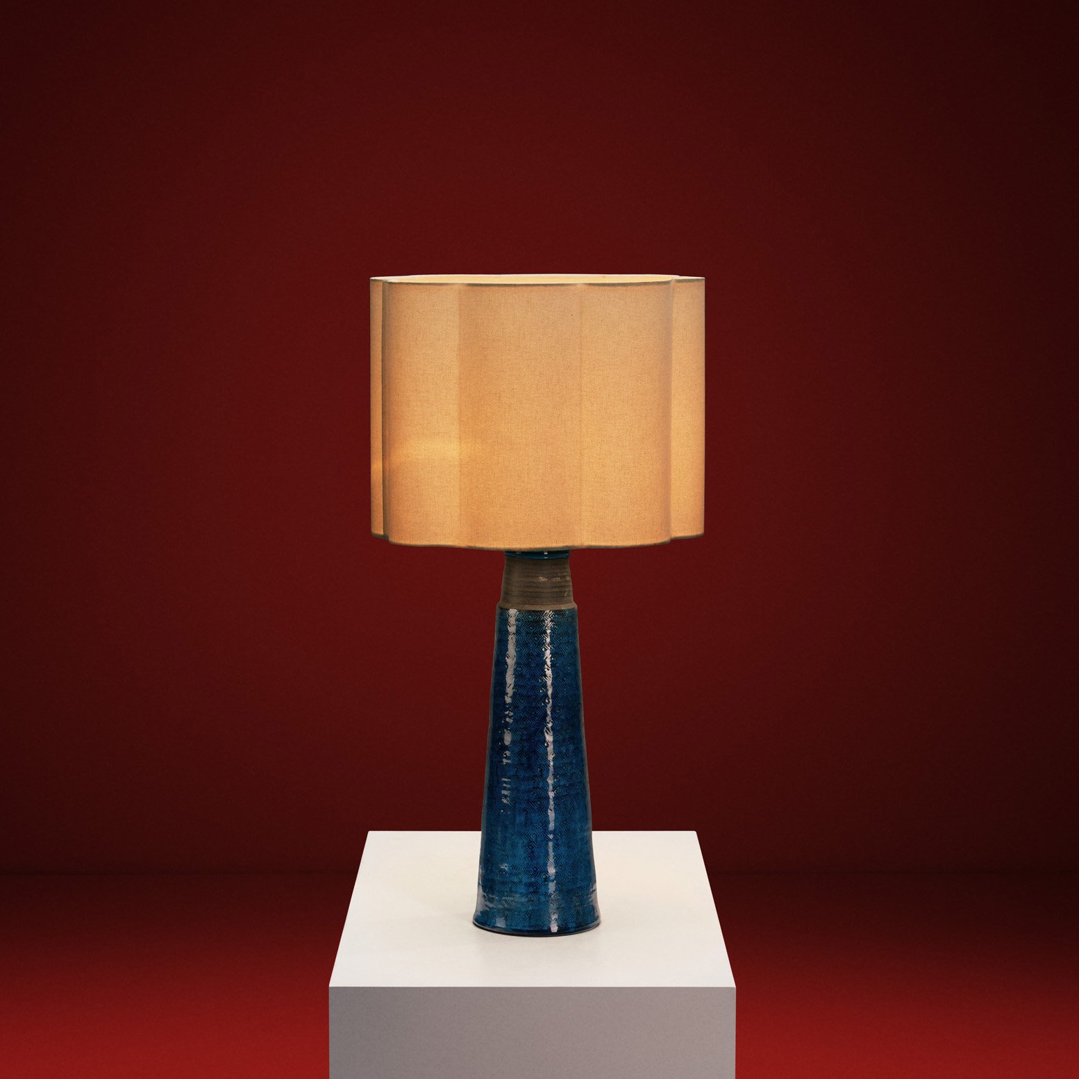 Nils and Herman Kähler Ceramic Table Lamp, Denmark 1960s