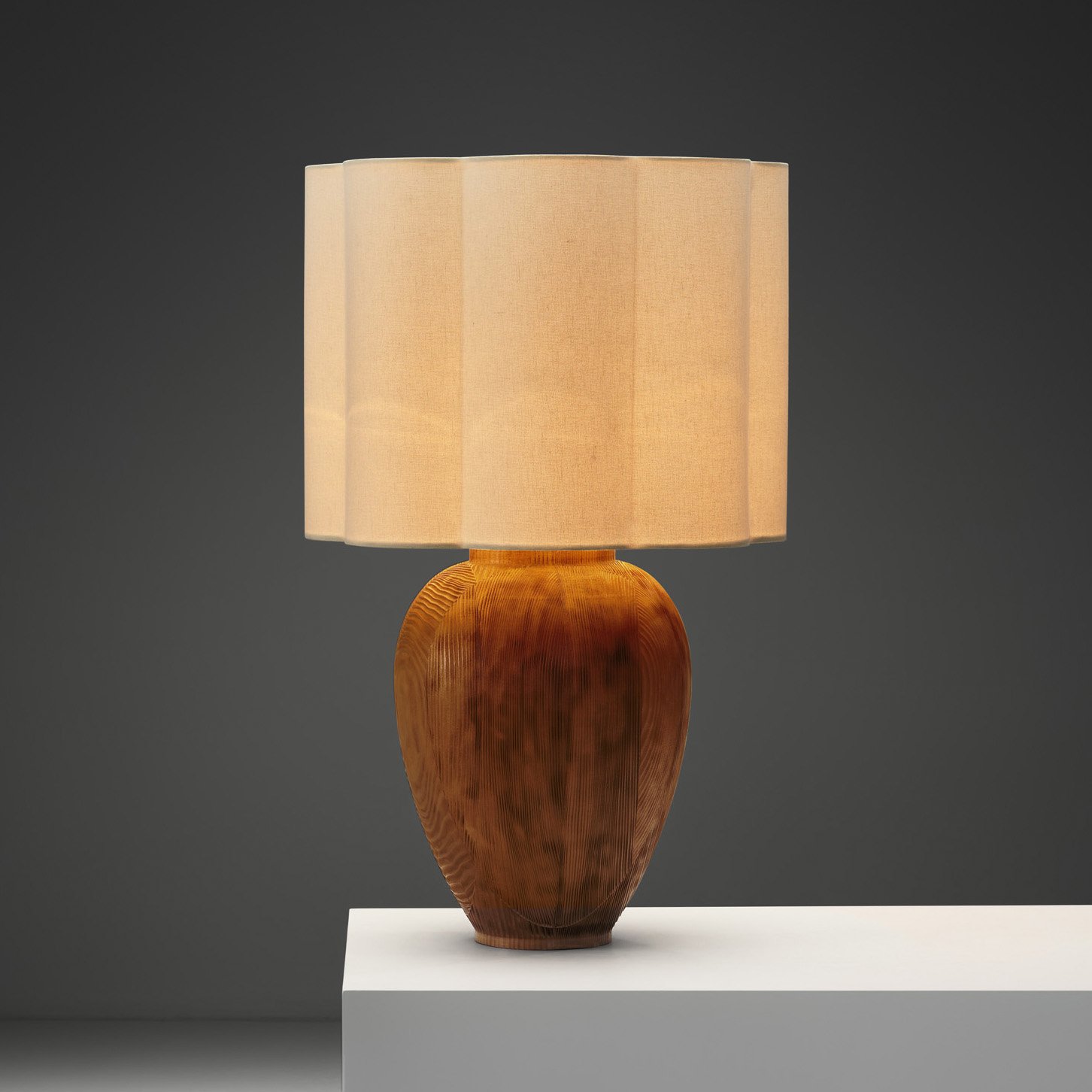 Scandinavian Modern Pine Table Lamp, Scandinavia 1950s