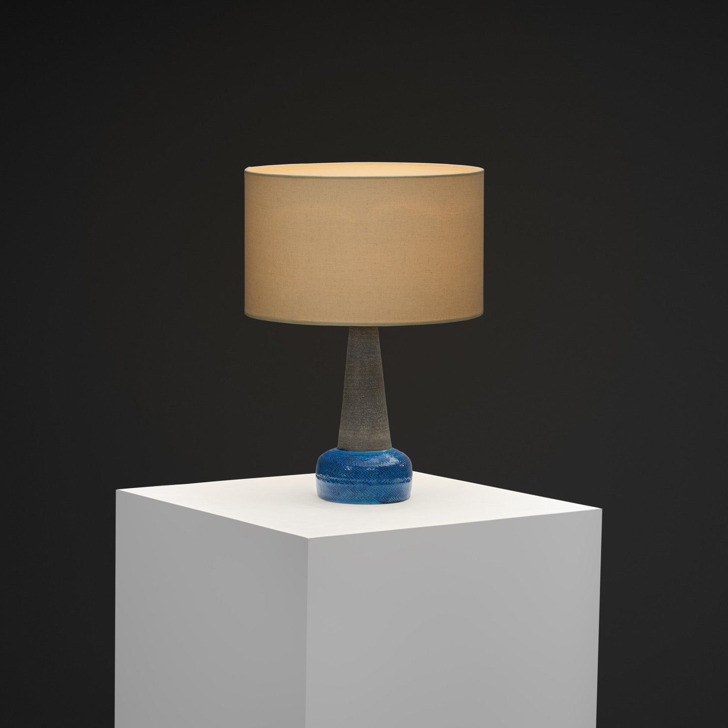 Glazed Stoneware Table Lamp by Nils Kähler for Herman A. Kähler Fabrik, Denmark ca 1950s