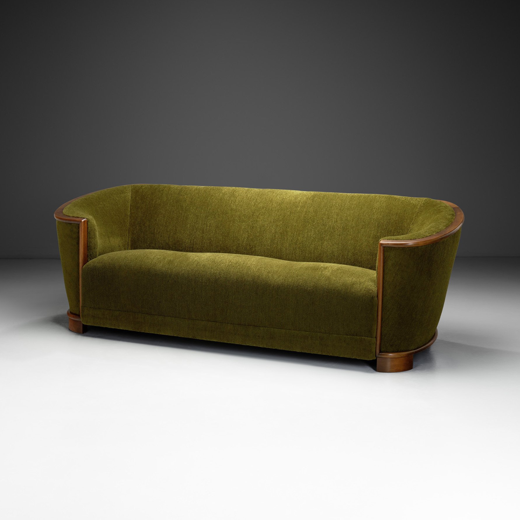 C. Lundbæk Three Seater Sofa With Oak Frame, Europe 1940s (sold)