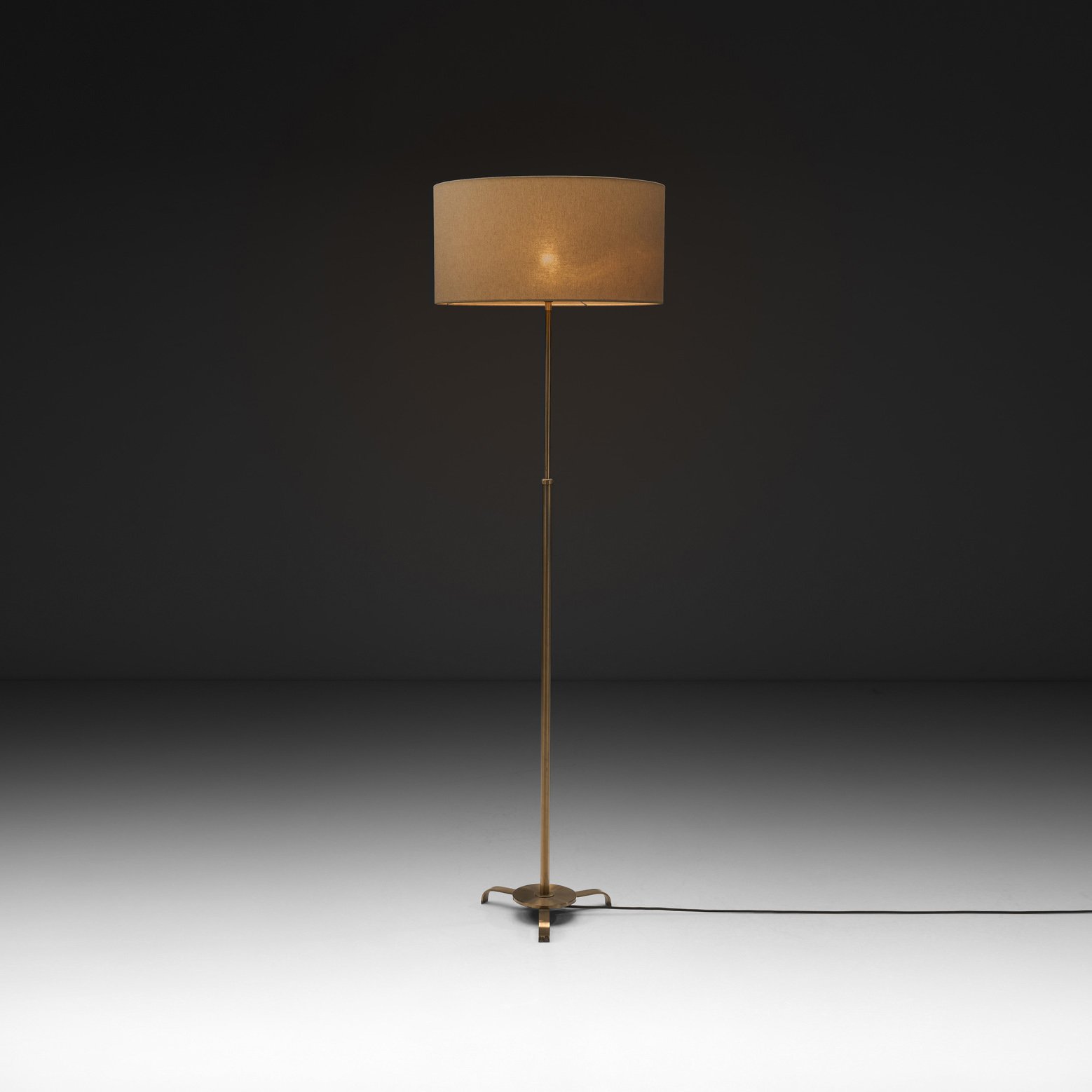 Brass Floor Lamp with Tripod Base, Europe Mid-20th Century