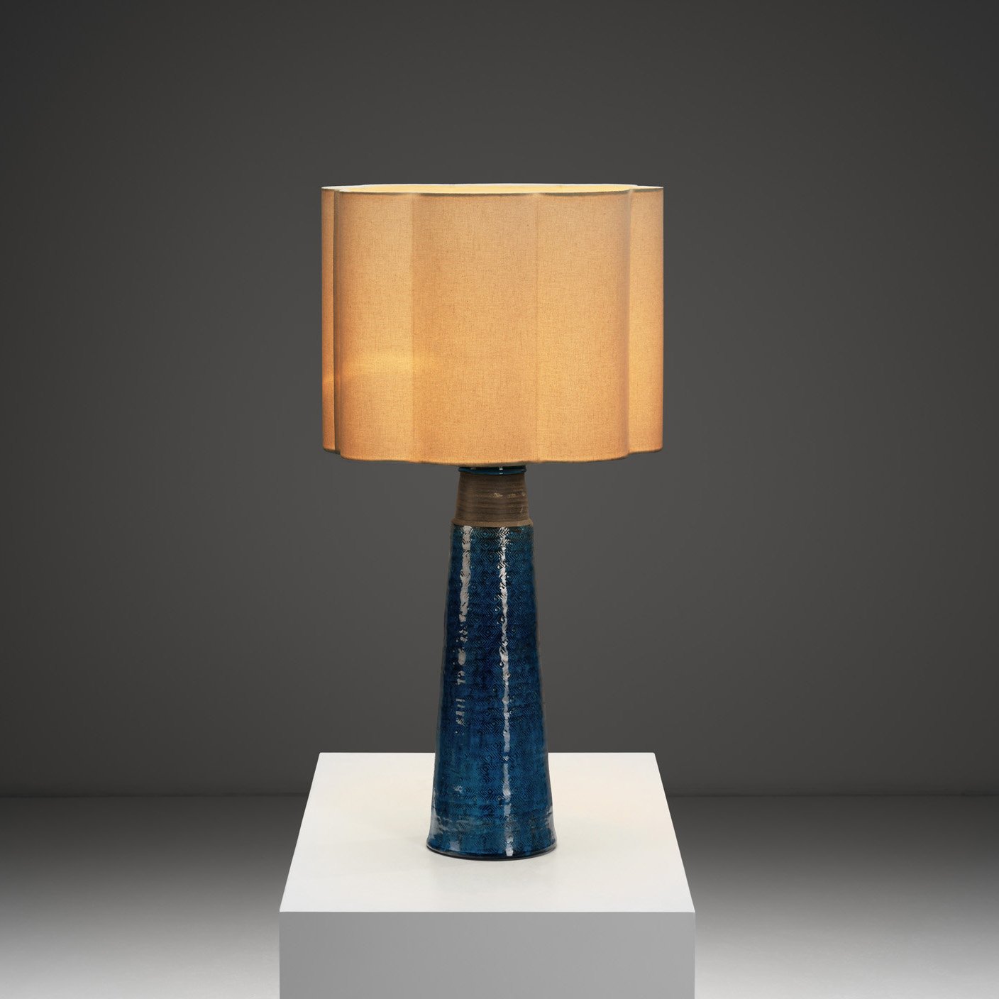 Nils and Herman Kähler Ceramic Table Lamp, Denmark 1960s