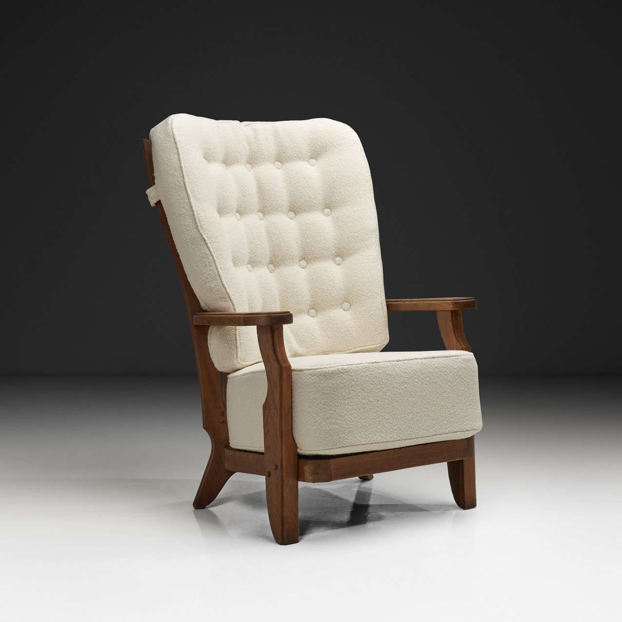Oak Sheaf-Shaped Armchair by Guillerme and Chambron for Votre Maison, France ca 1950s