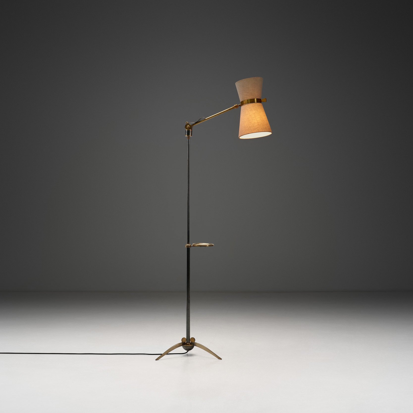 Brass Floor Lamp with Tripod Base by Maison Arlus (Attr.), France 20th Century (sold)