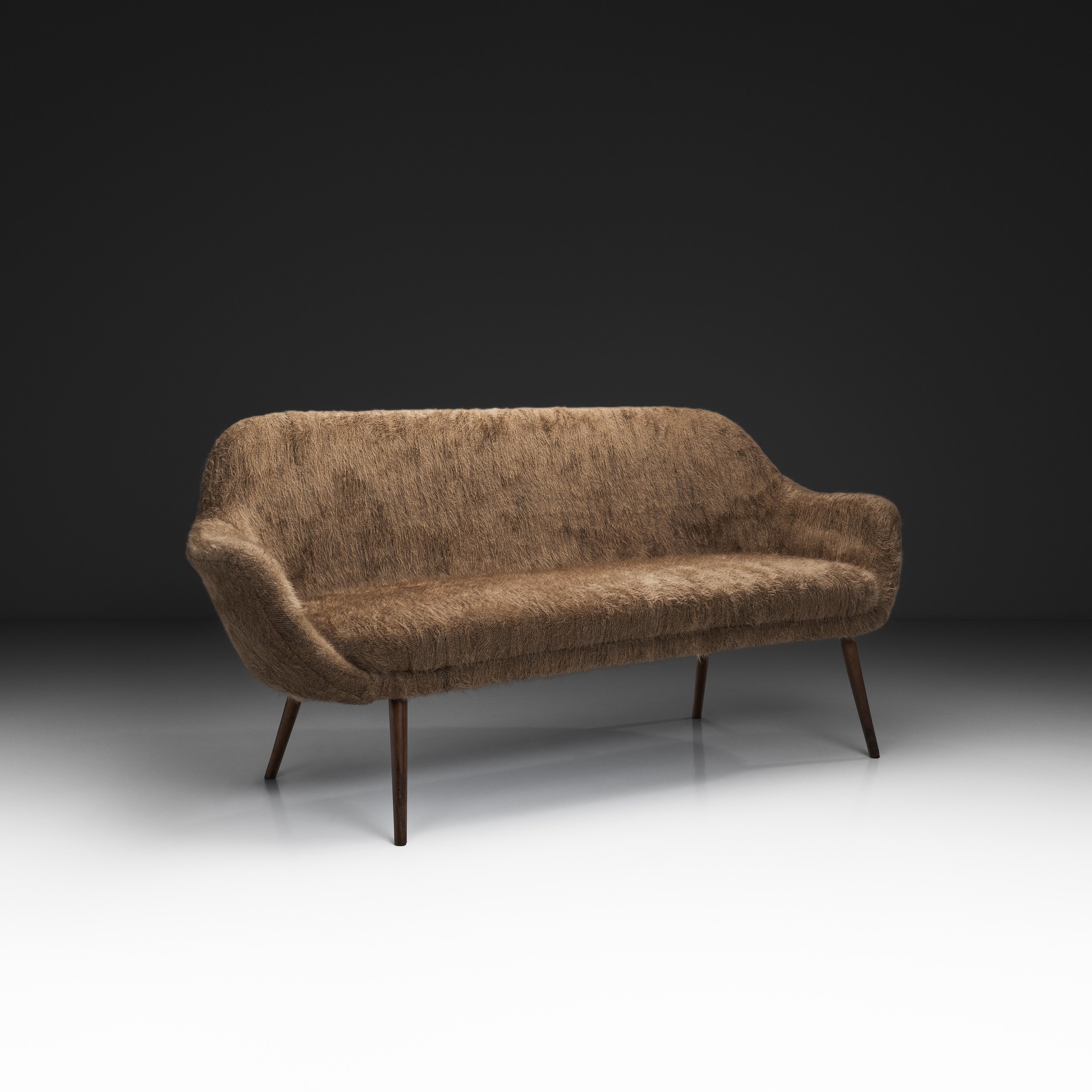 Mid-Century Danish Sofa in Brown Upholstery, Denmark 1960s