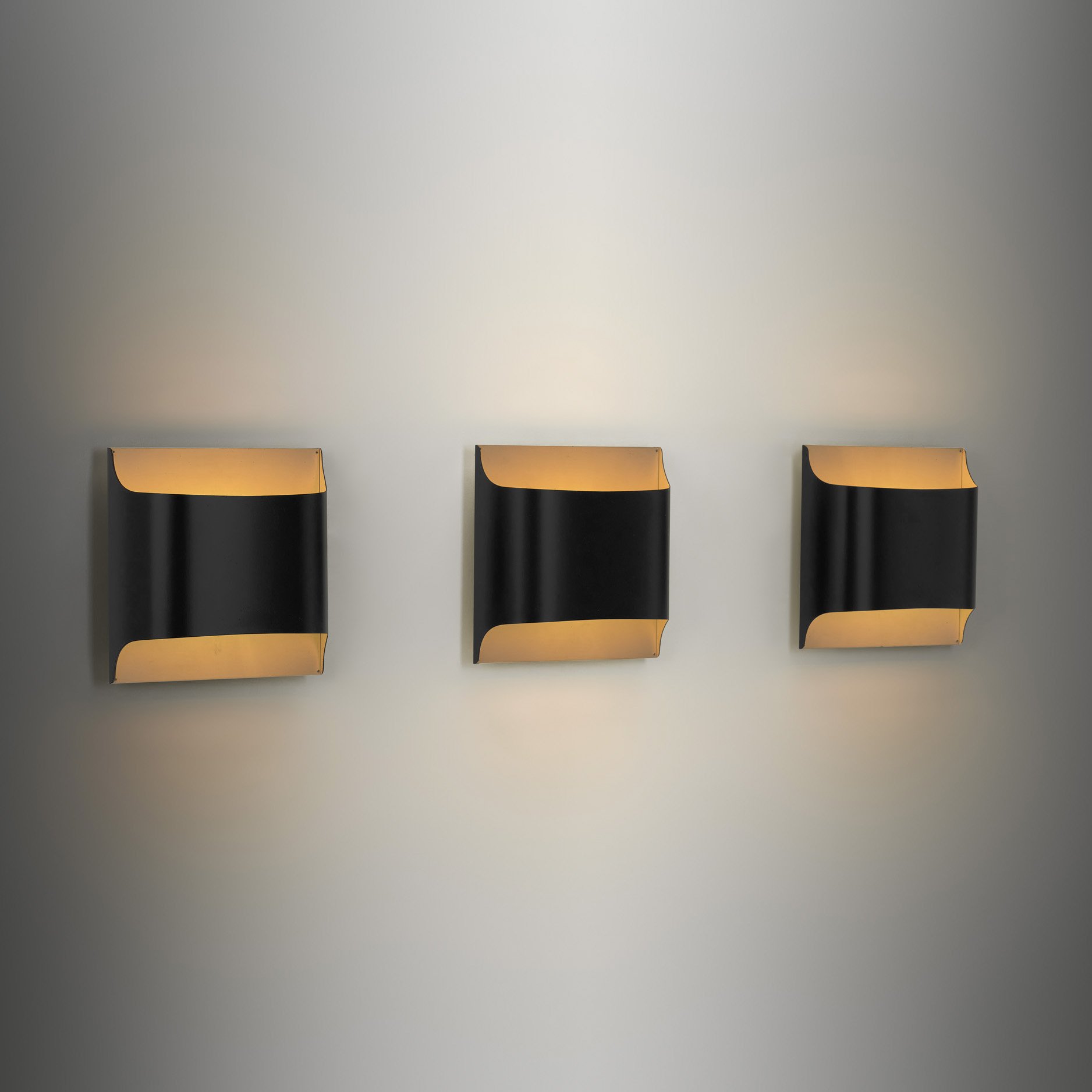 Set of Three Model "2031" Wall Lamps by Rolf Kruger and Dieter Witte, Germany Second half of the 20th Century (sold)