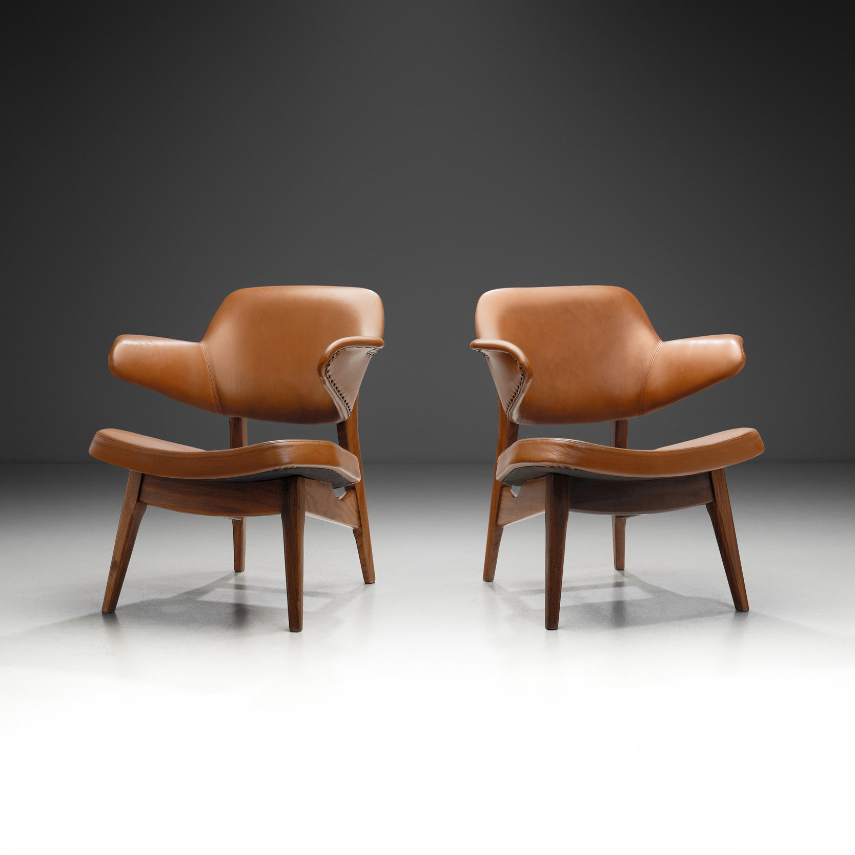 A Pair of "Penguin" Armchairs by Louis van Teeffelen for WéBé, The Netherlands 1960s