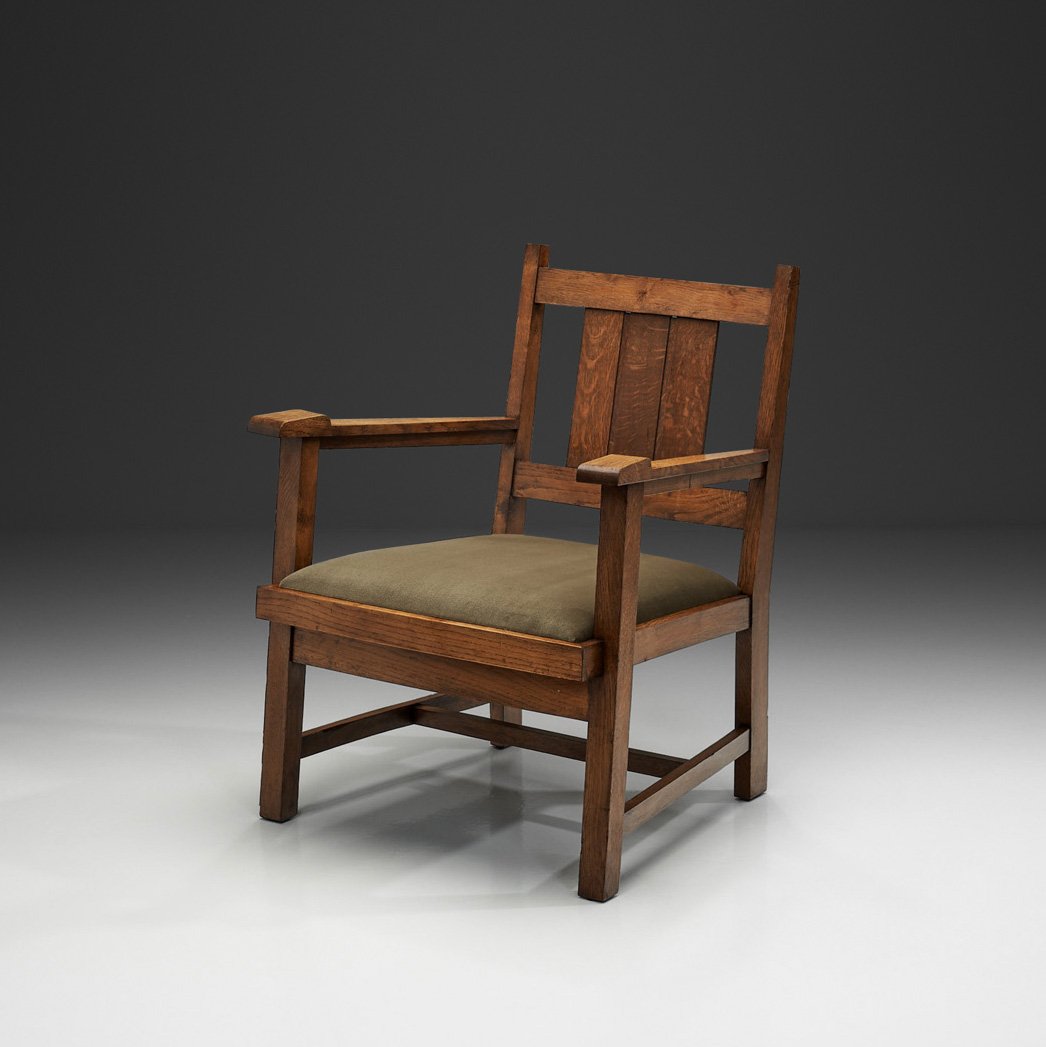 Amsterdamse School Armchair by Cornelis van der Sluys, The Netherlands ca 1920s