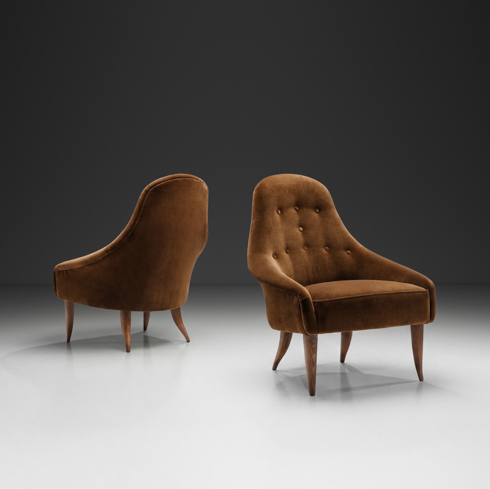 Pair of "Little Eva" Chairs by Kerstin Hörlin-Holmquist for Nordiska Kompaniet, Sweden 1950s