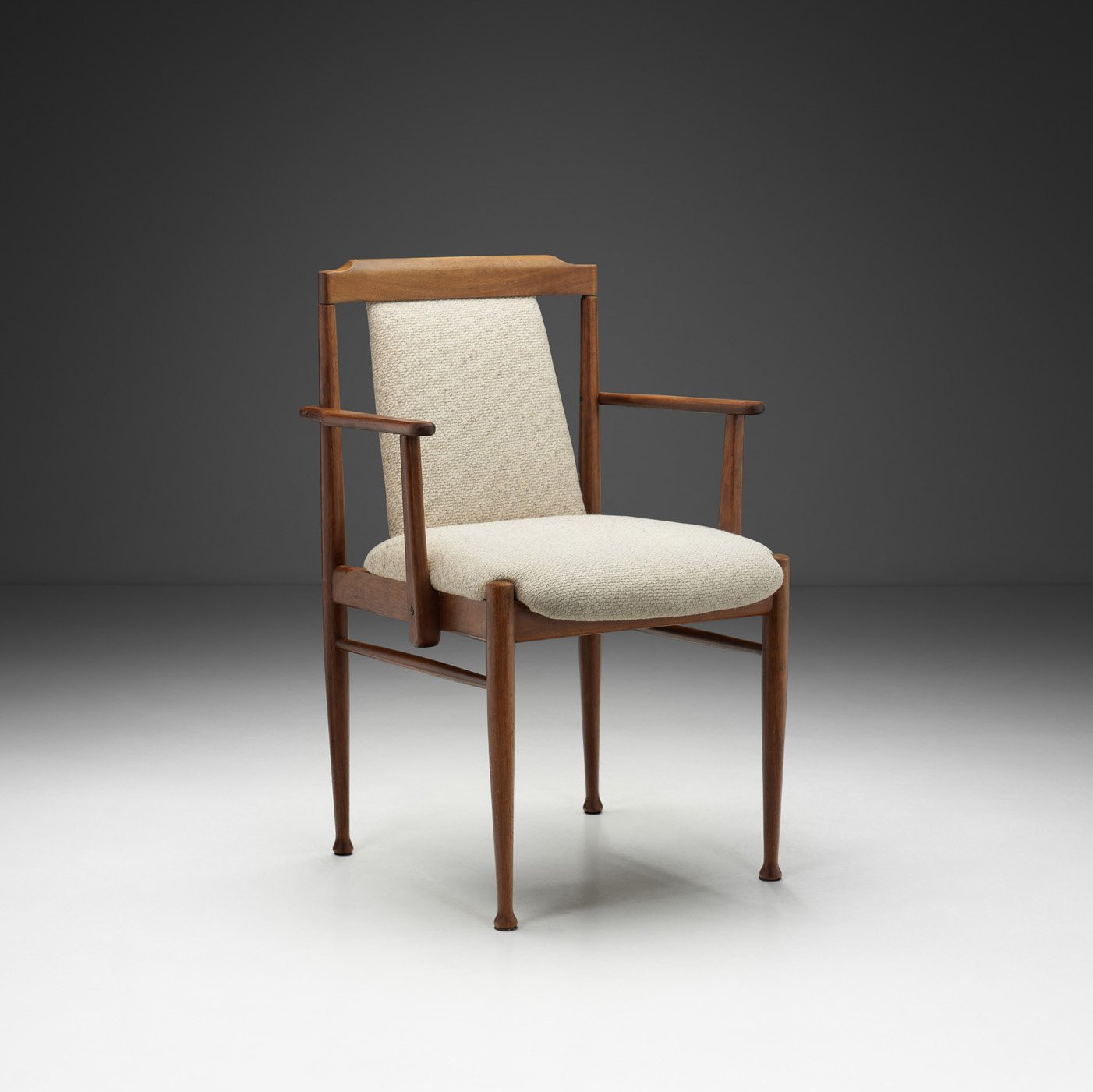 Armchair in Solid Wood with Upholstered Seating, Europe Mid-20th Century