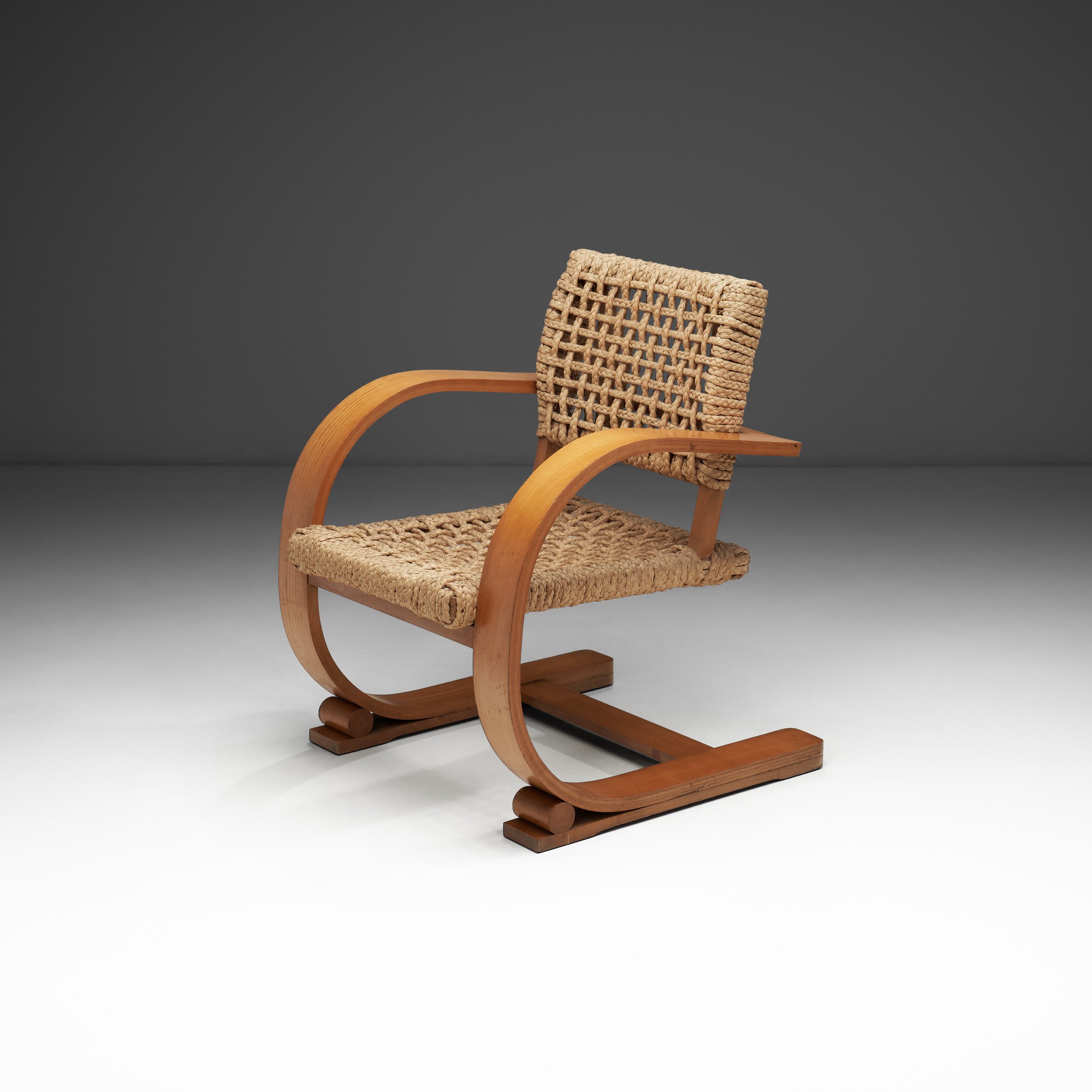 Rope Armchair by Adrien Audoux and Frida Minet for Vibo Vesoul, France ca 1950s