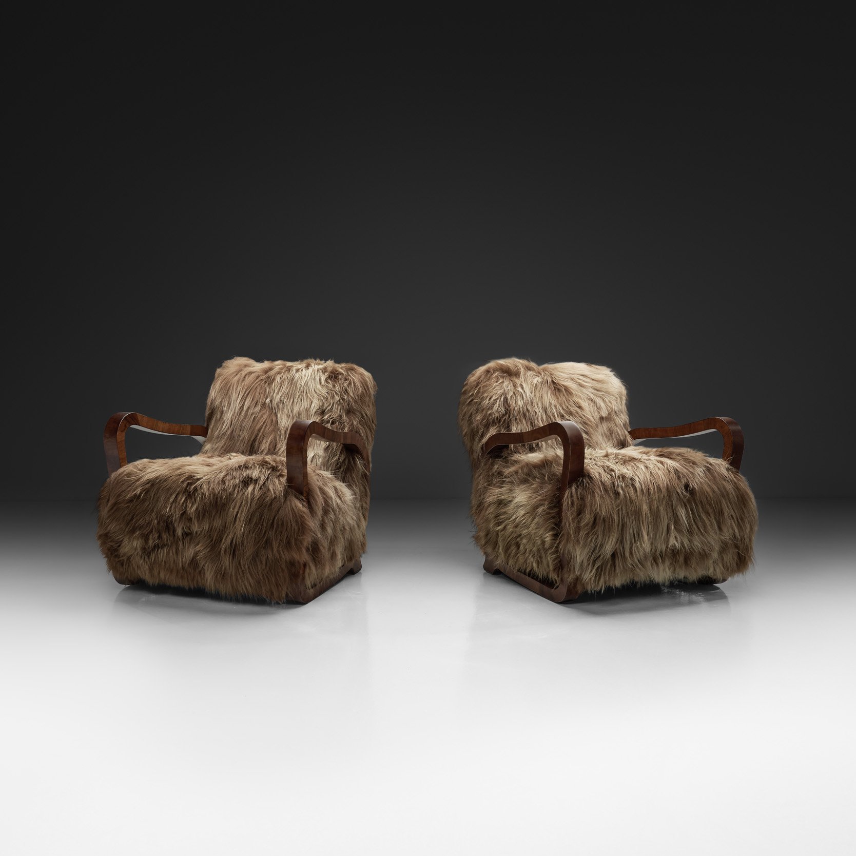 Pair of Art Deco Armchairs, Europe Early 20th Century