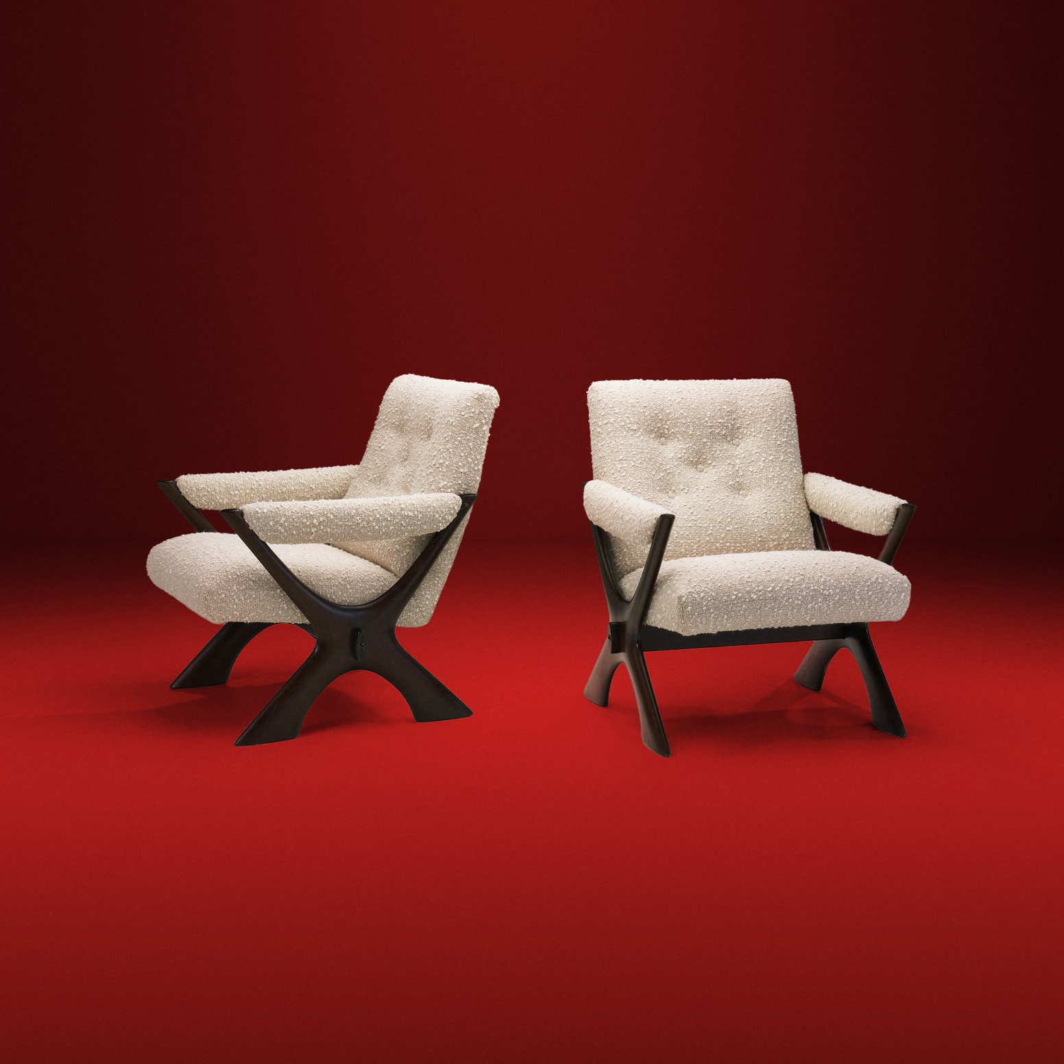 Rare Fredrik Schriever-Abeln Pair of "Condor" Armchairs, Sweden 1960s
