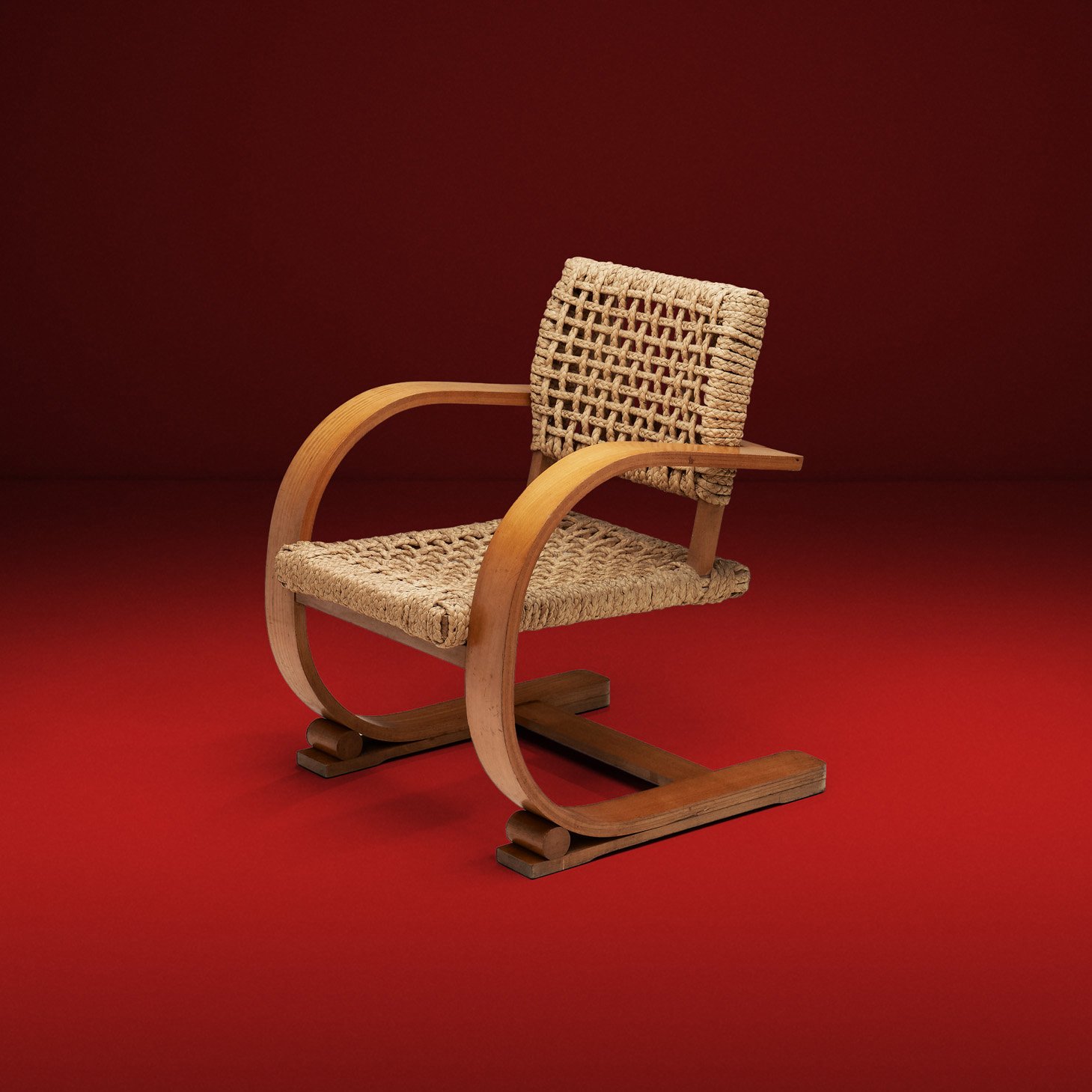 Rope Armchair by Adrien Audoux and Frida Minet for Vibo Vesoul, France ca 1950s