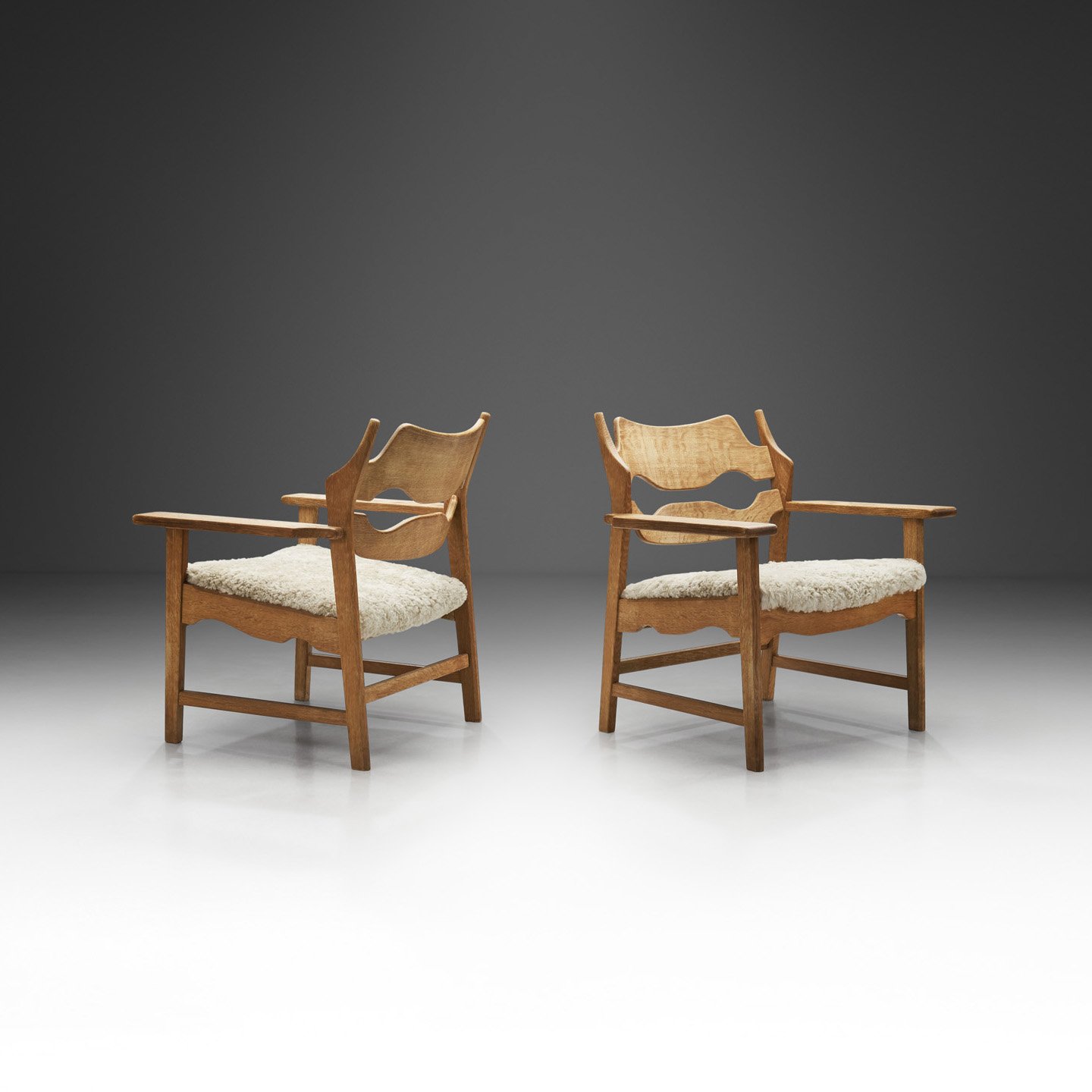 Pair of Henning Kjærnulf "Razorblade" Armchairs, Denmark 1960s
