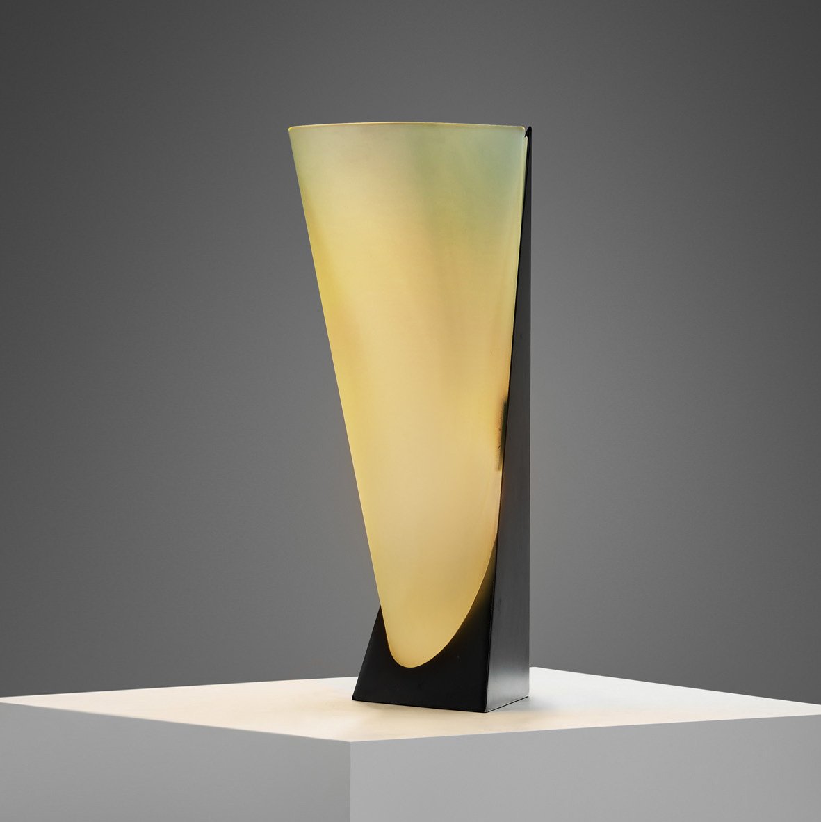 Stilux Asymmetrical Table Lamp with Metal Base, Italy 1970s