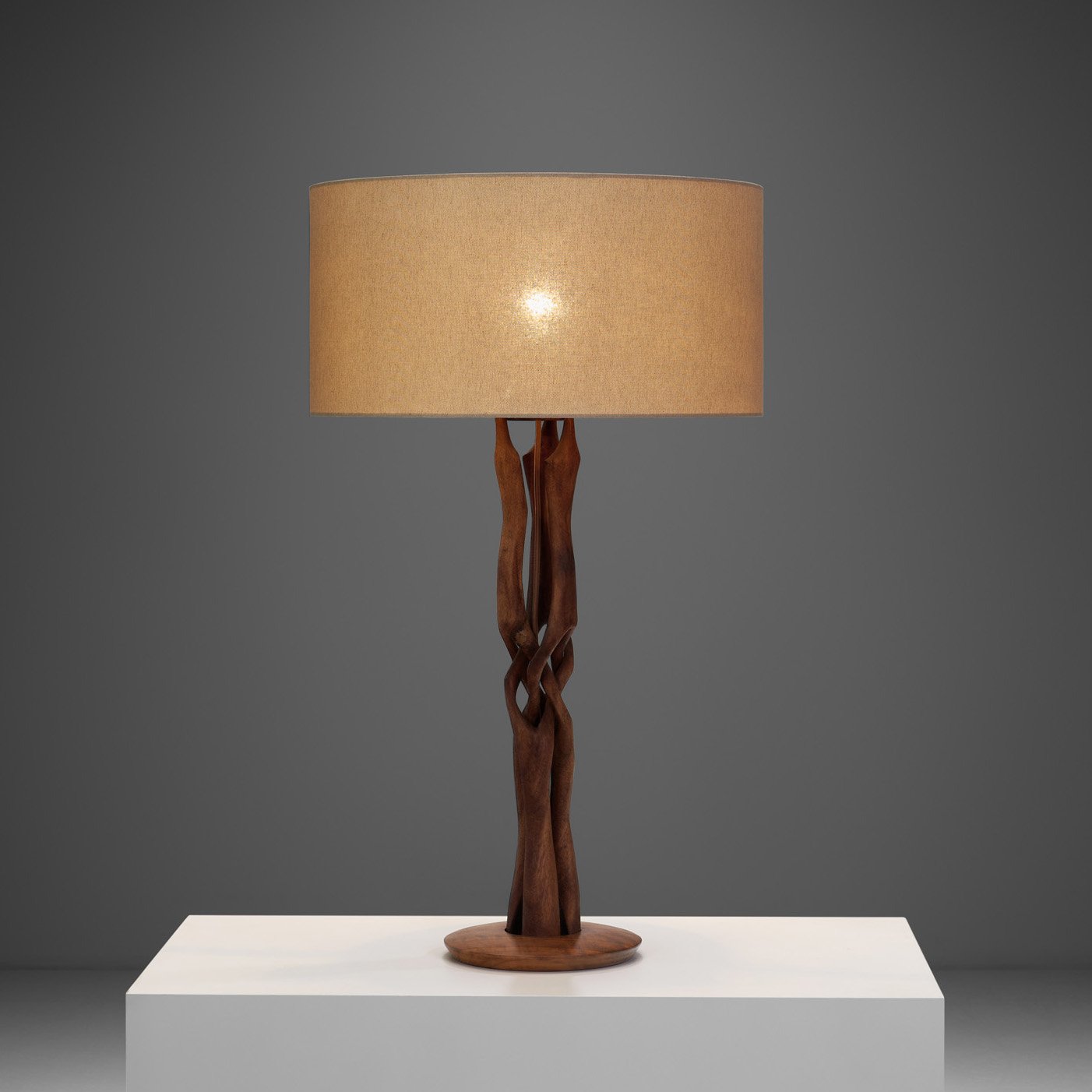 Danish Organic Form Teak Table Lamp, Denmark 1960s (sold)