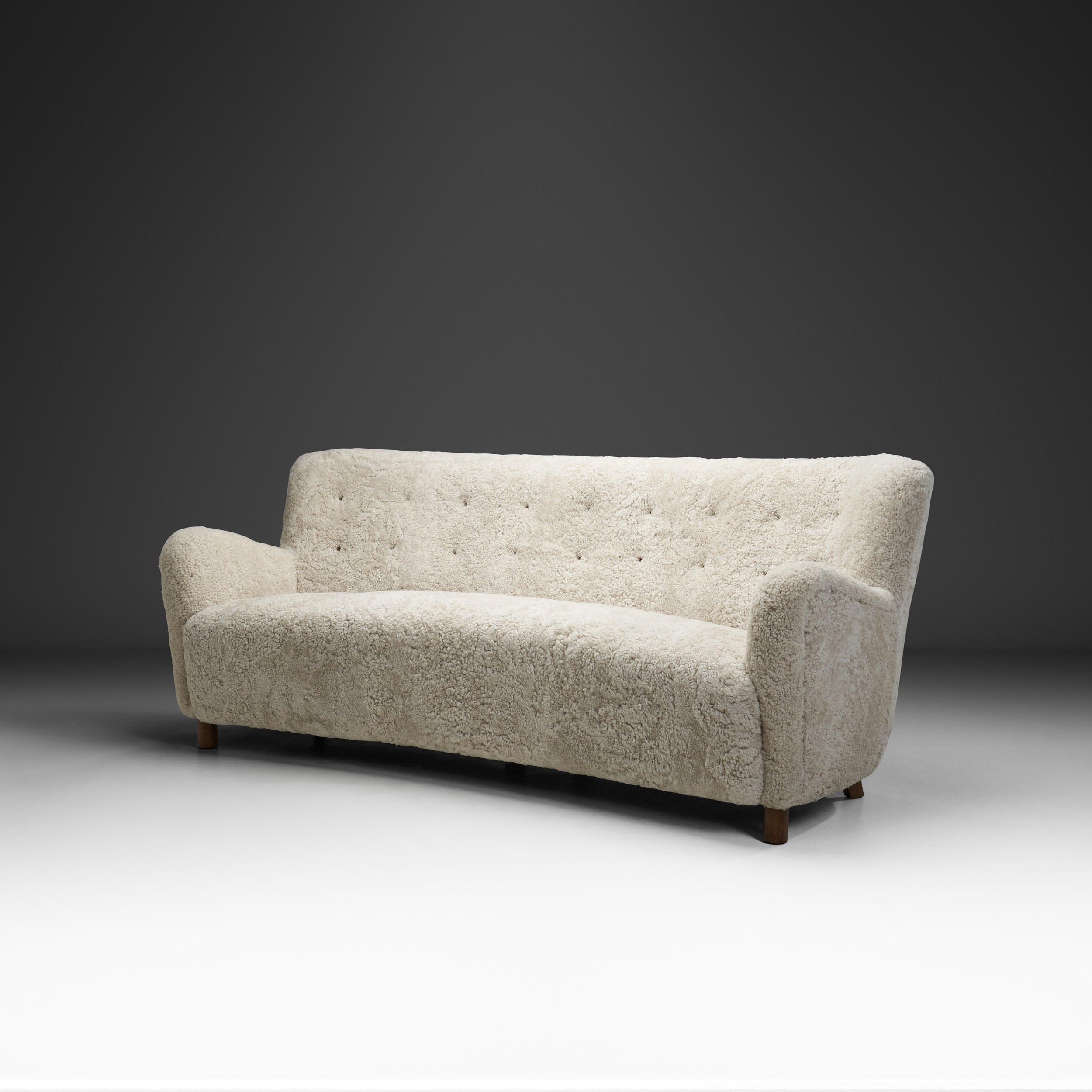 Three-Seater Sofa in the manner of Fritz Hansen, Denmark Mid-20th Century