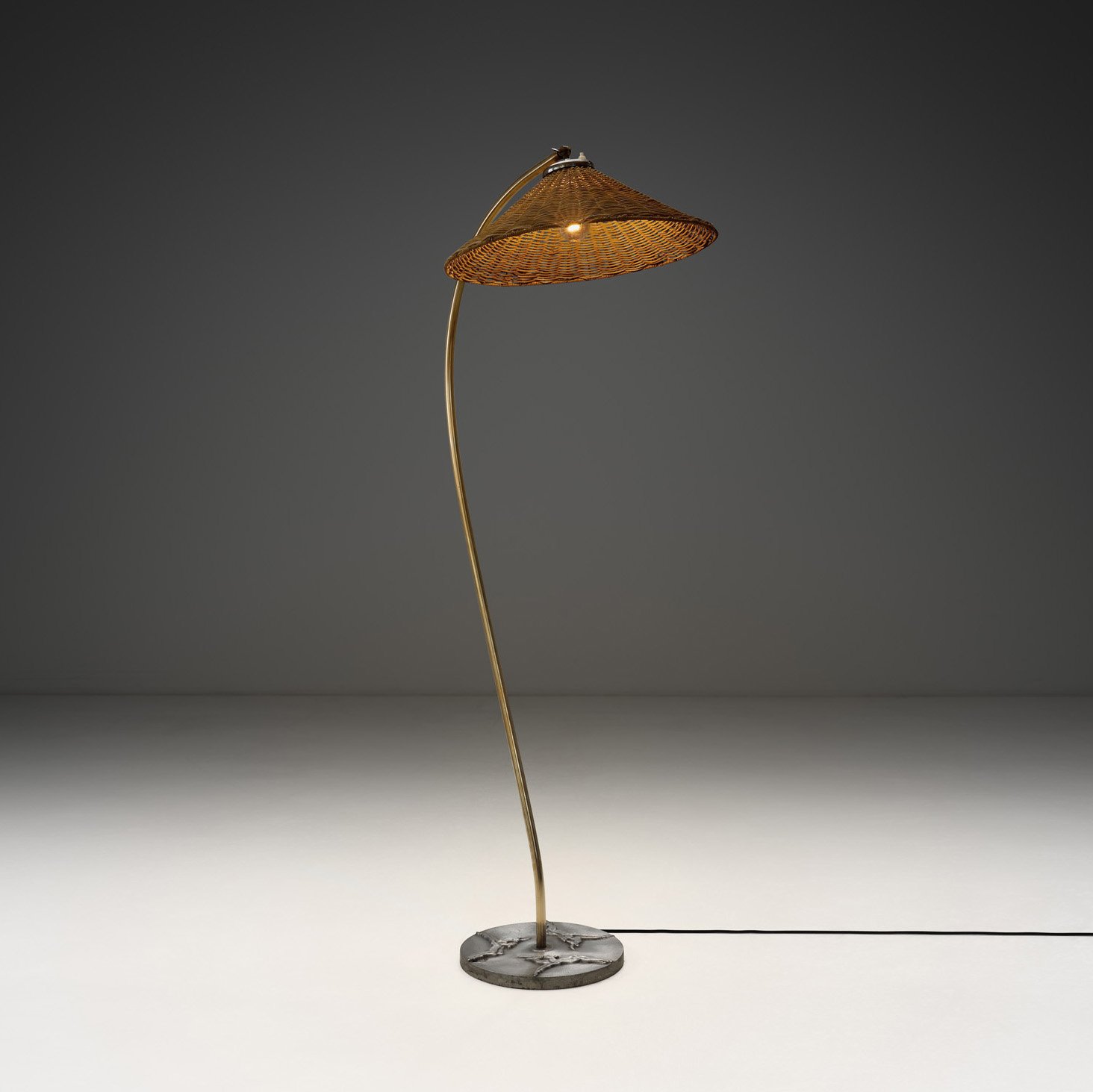 Swedish Grace Floor Lamp with Decorative Antelopes on the Base, Sweden 1930s (sold)