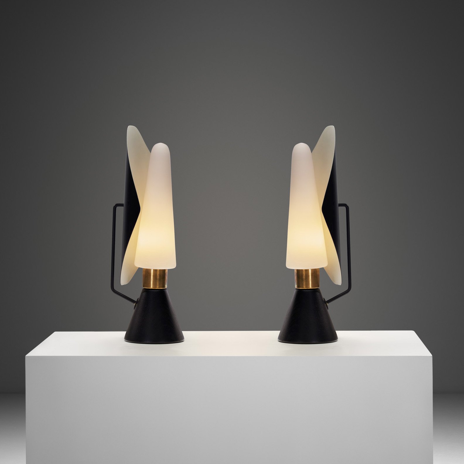 Pair of Svend Aage Holm-Sørensen Model "E1296" Table Lamps for ASEA Lighting, Sweden 1950s
