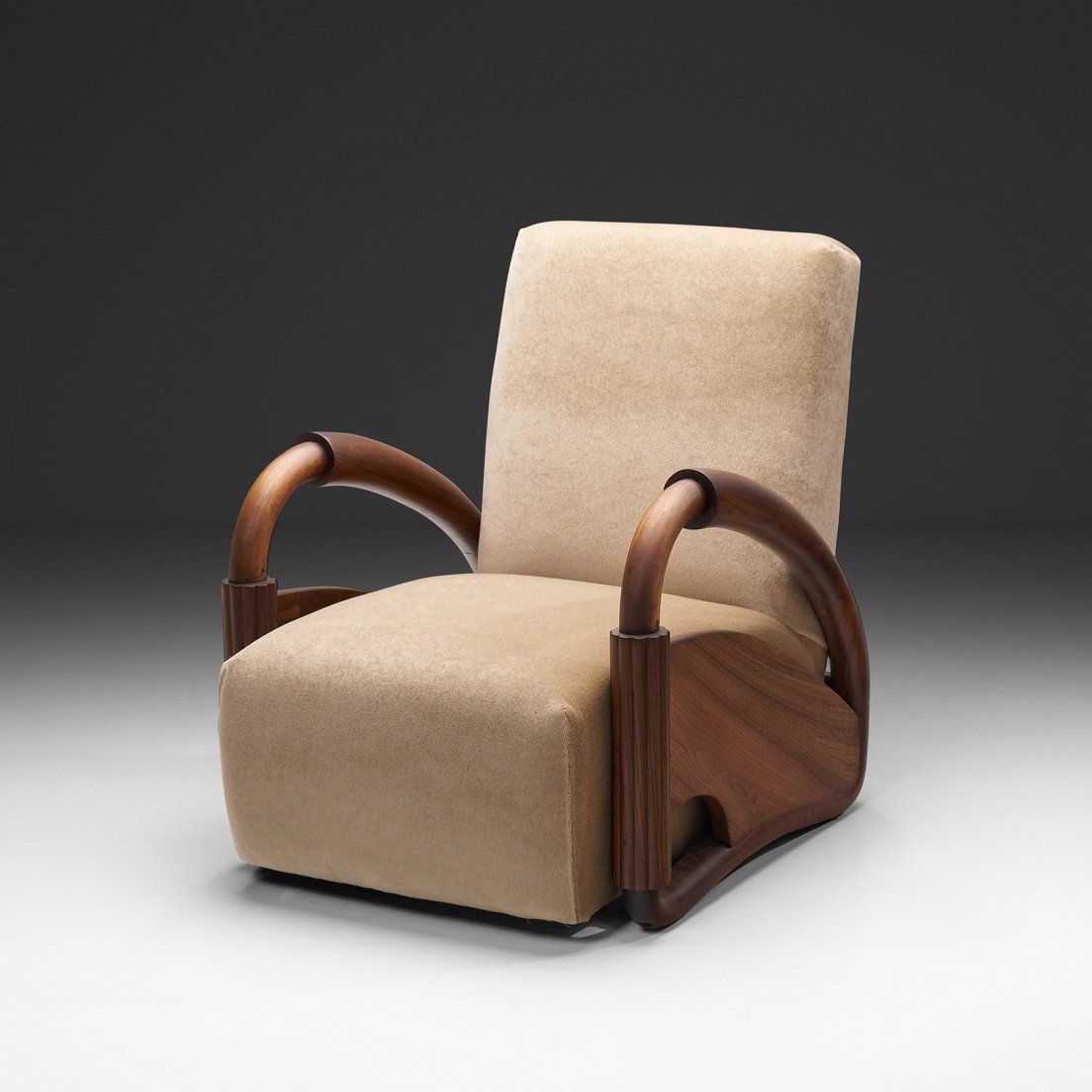 Wooden Armchair in the manner of André Arbus, Europe First half of the 20th Century