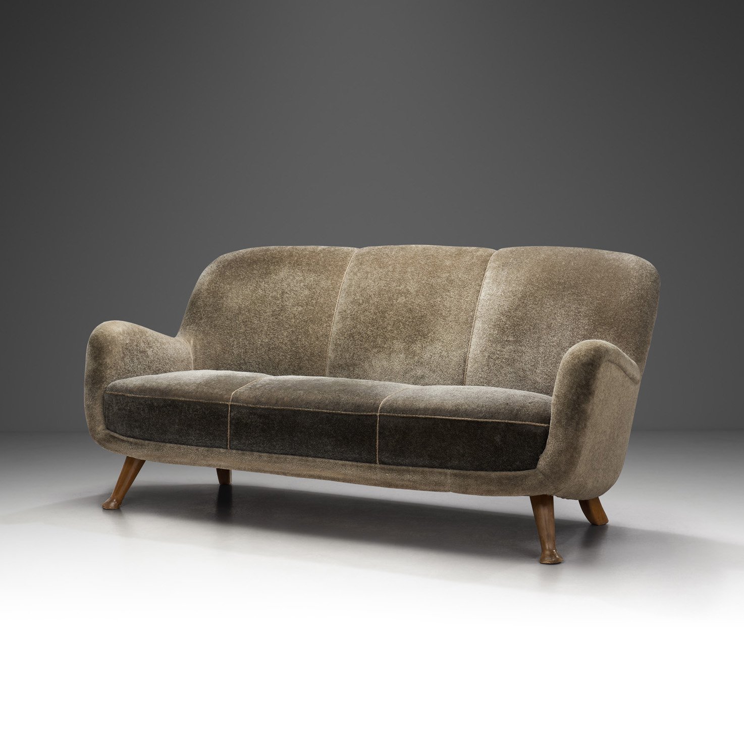 Three-Seater Mid-Century Modern Sofa by Berga Möbler, Sweden 1940s (sold)
