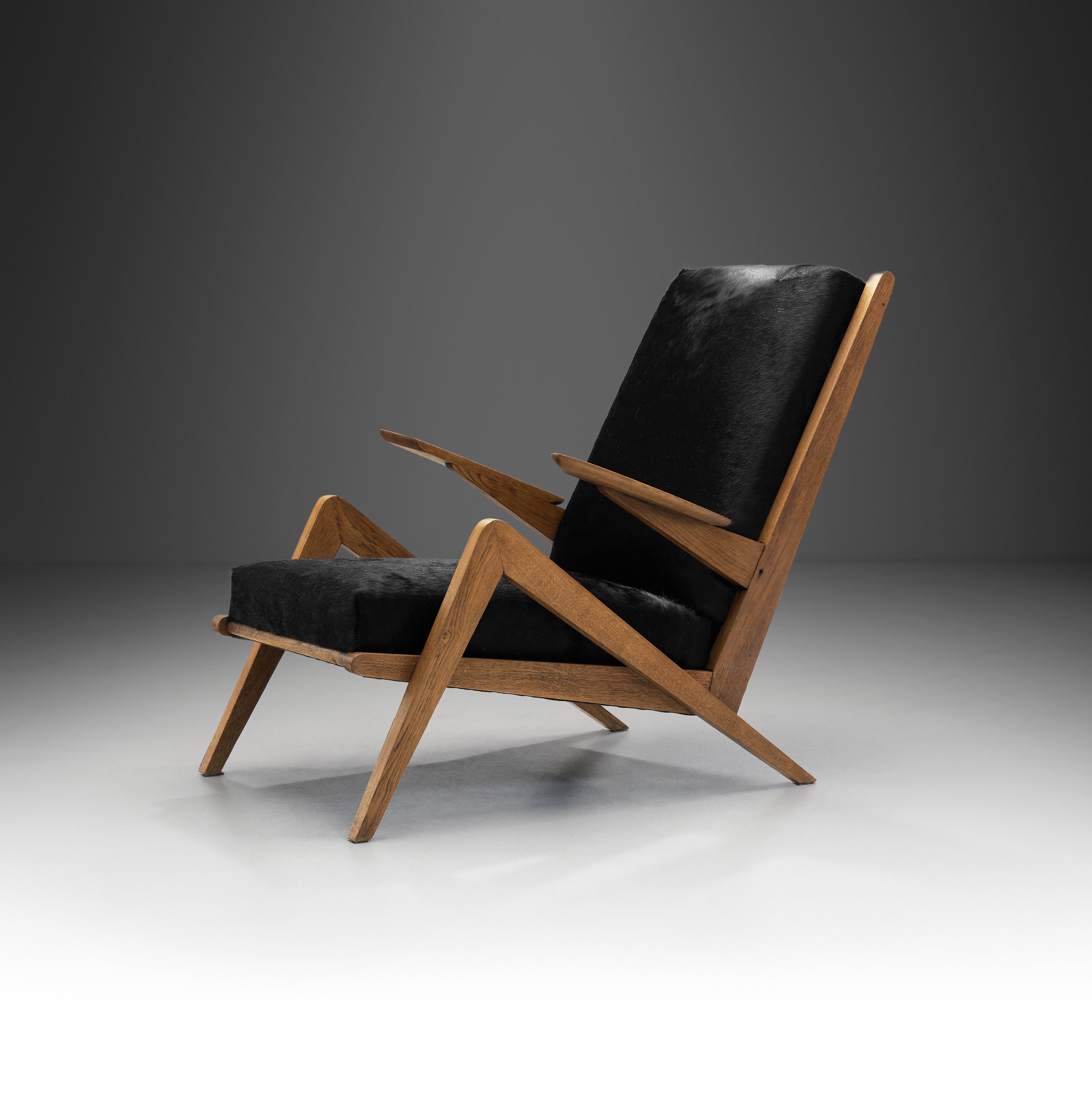 Mid-Century Oak Lounge Chair for Souplina, France circa 1950s (sold)