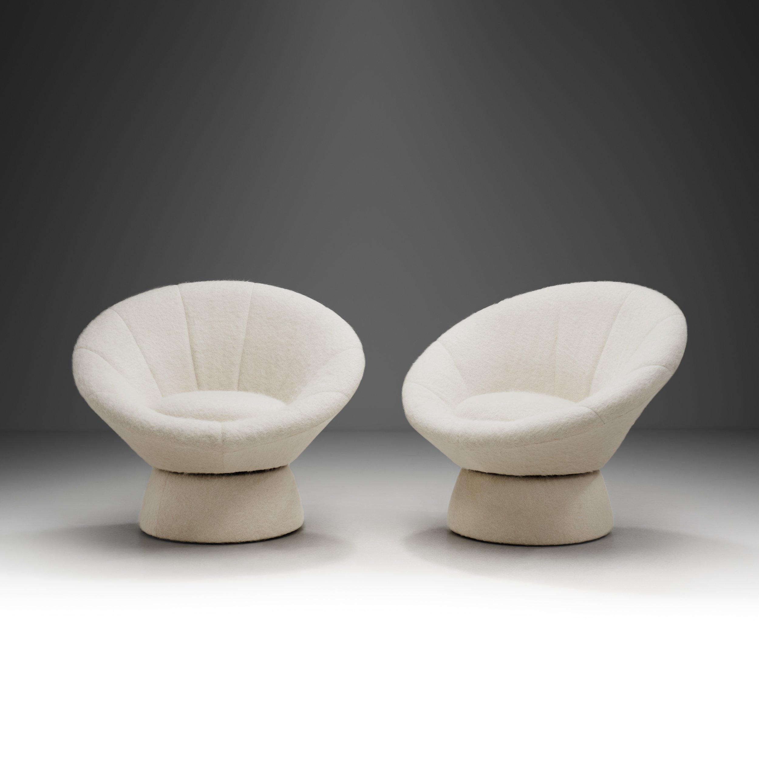Pair of Upholstered Space Age Swivel Chairs, Germany 1970s