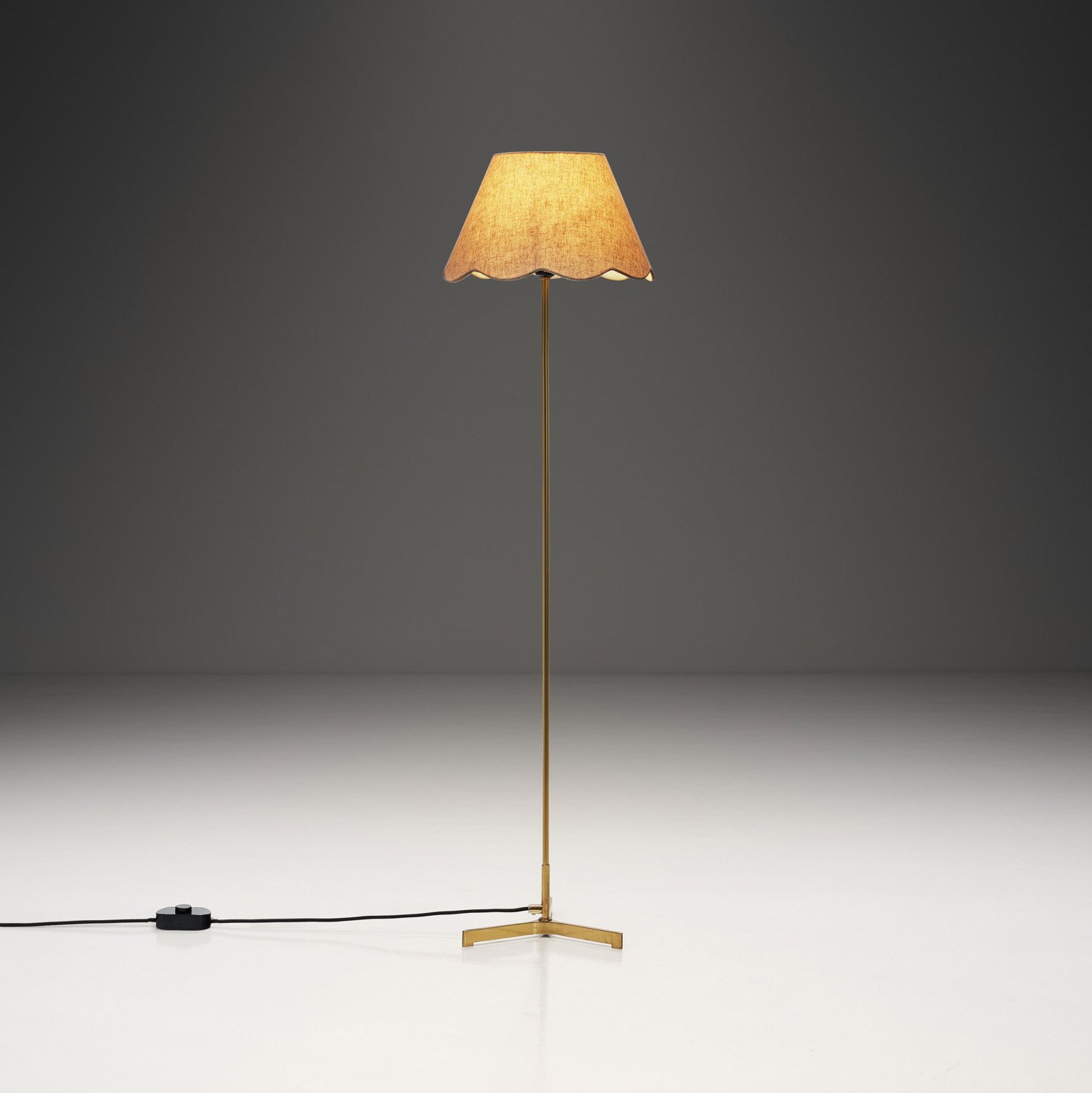 Hans-Agne Jakobsson Model "G93" Brass Floor Lamp, Sweden 1950s