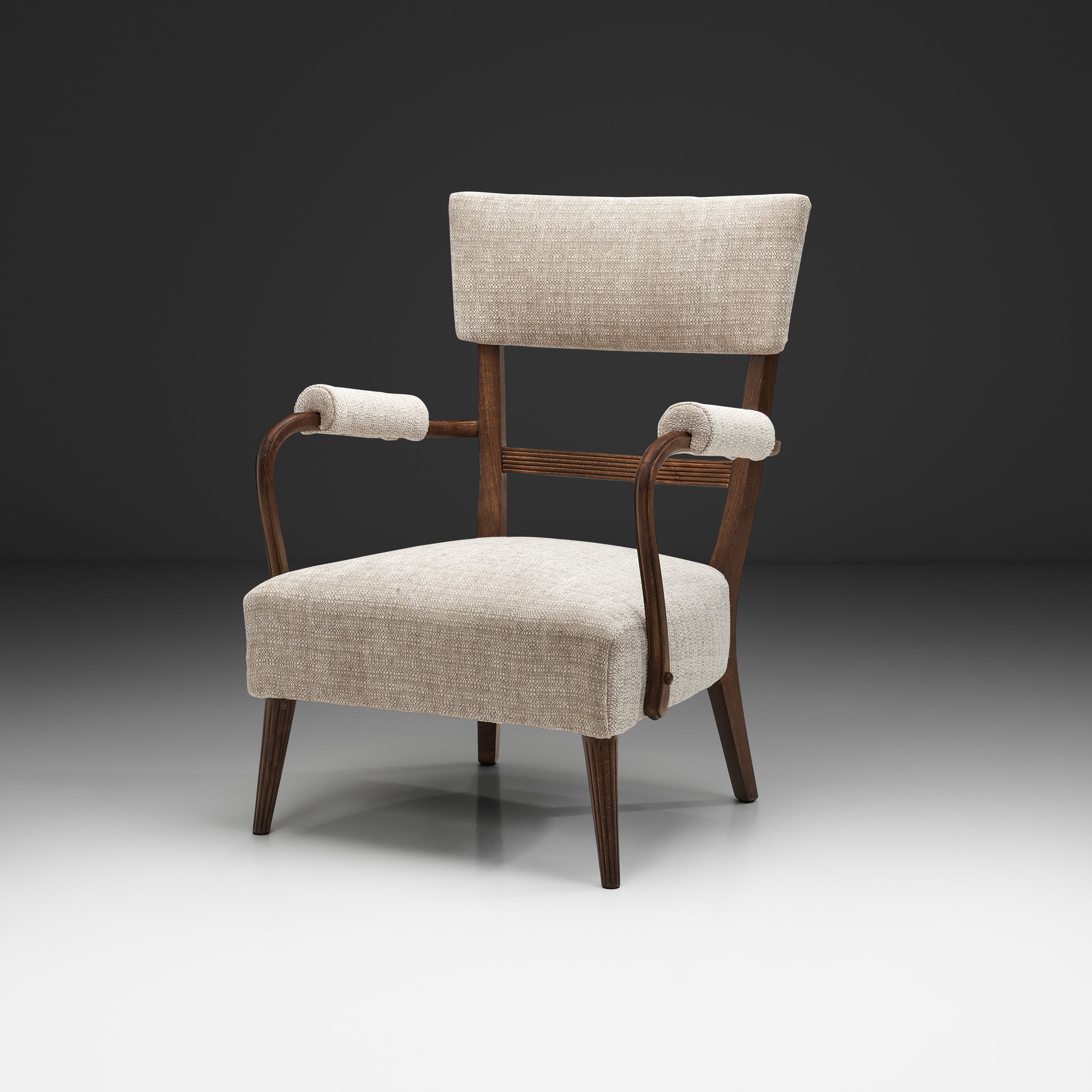 Upholstered Armchair with Manchettes, Europe Mid-20th Century