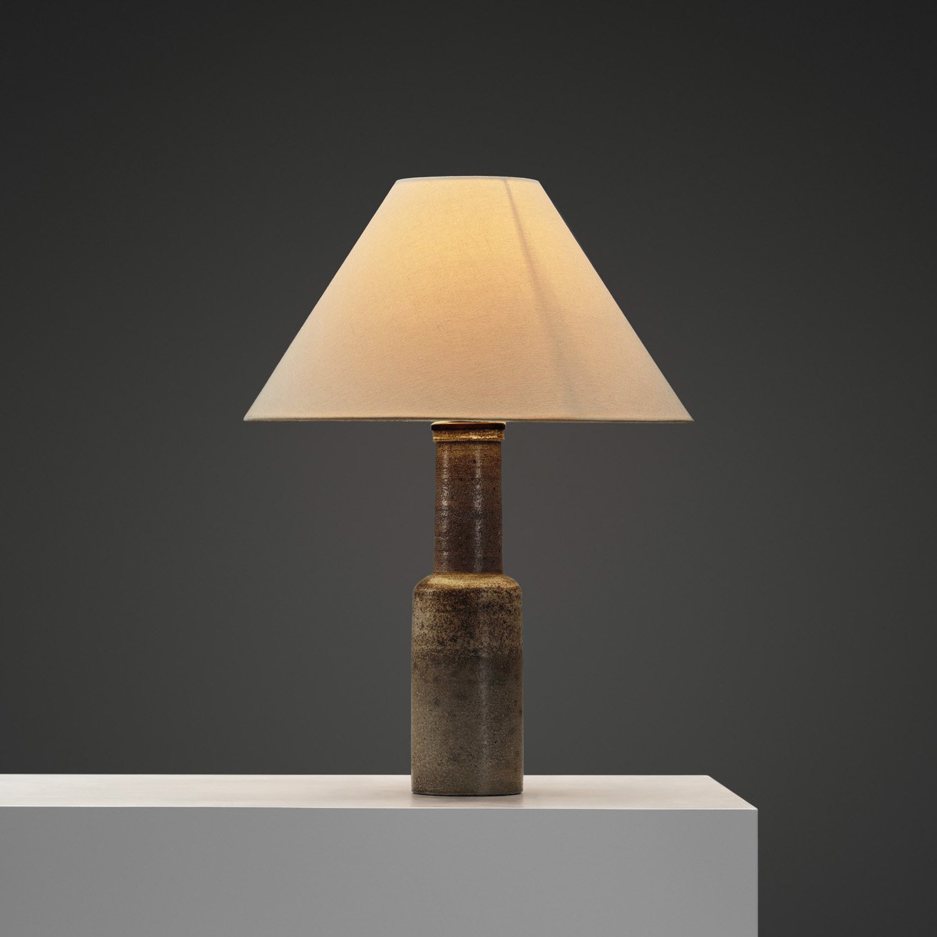 Glazed Stoneware Table Lamp by Nils Kähler for Herman A. Kähler Keramik, Denmark ca 1960s