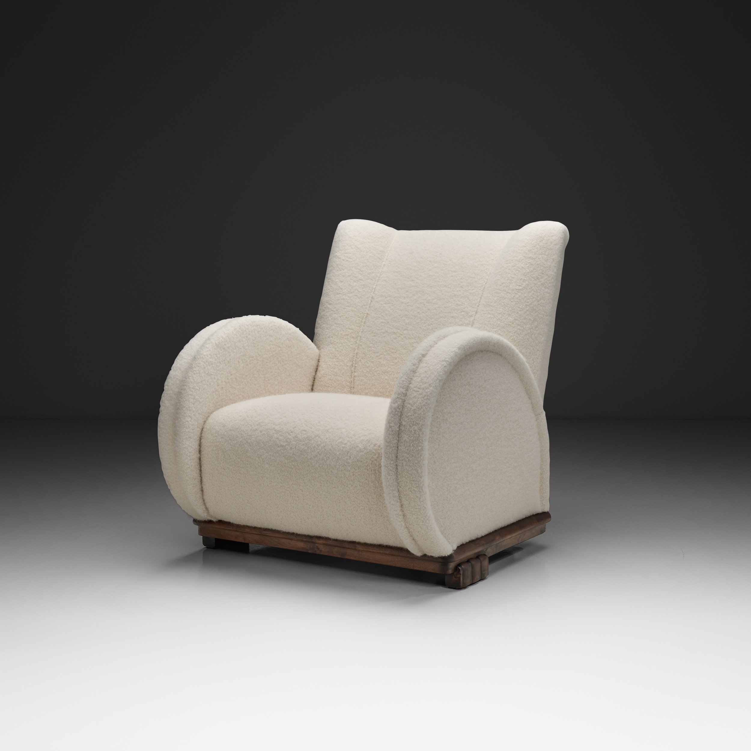 Art Deco Armchair with Round Armrests, Denmark 1930s