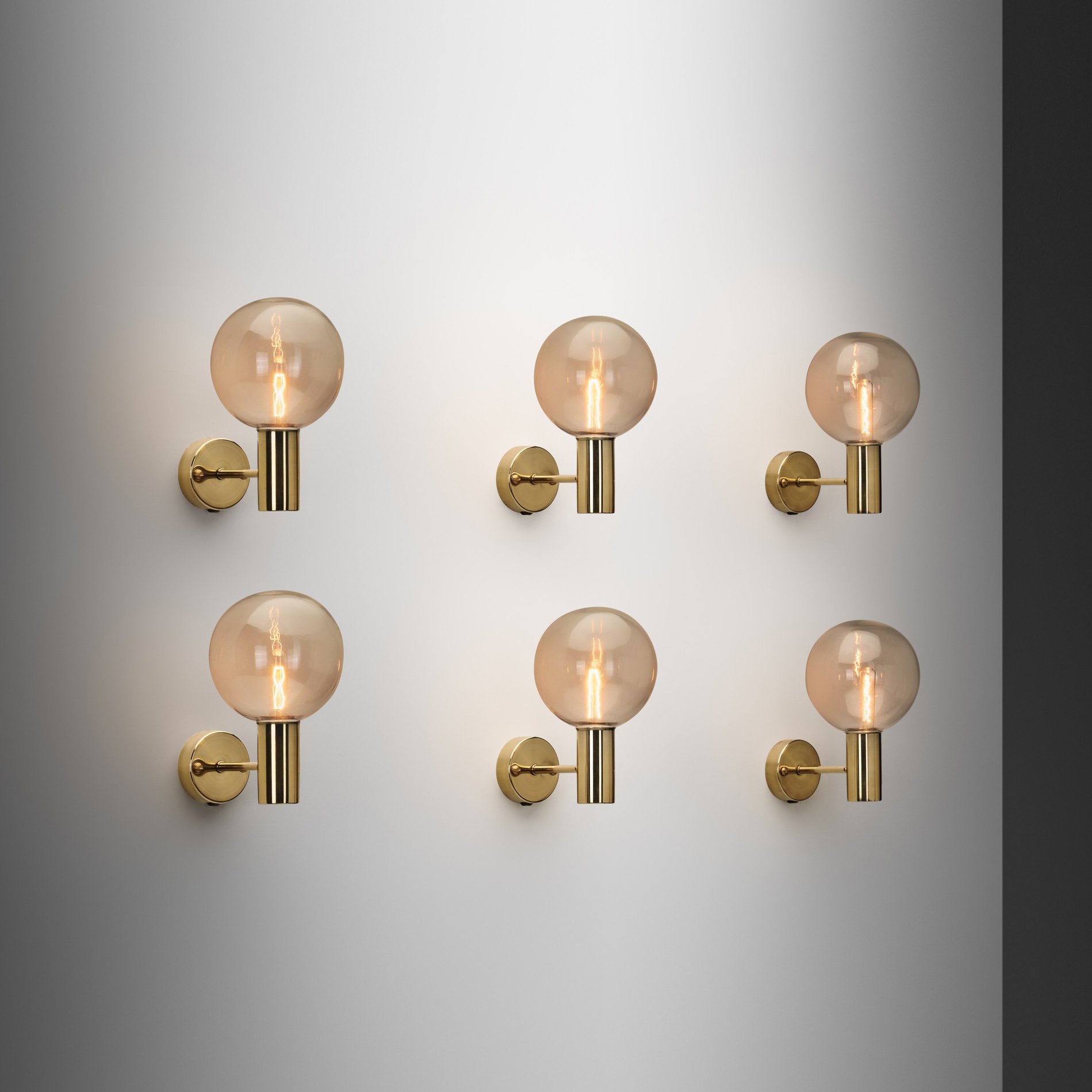 Set of Six Hans-Agne Jakobsson "V-149" Wall Sconces for AB Markaryd, Sweden 1960s
