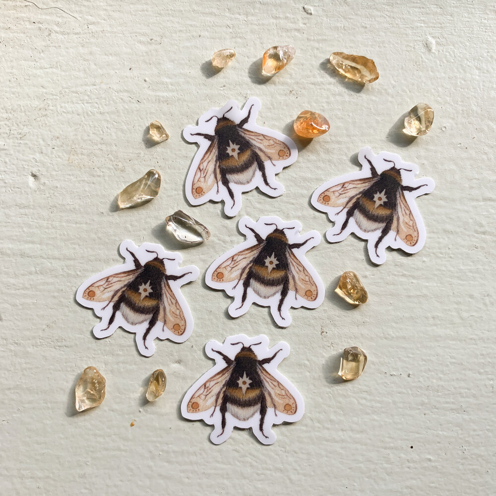 Tiny Astral Bee Stickers — Polanshek of the Hills