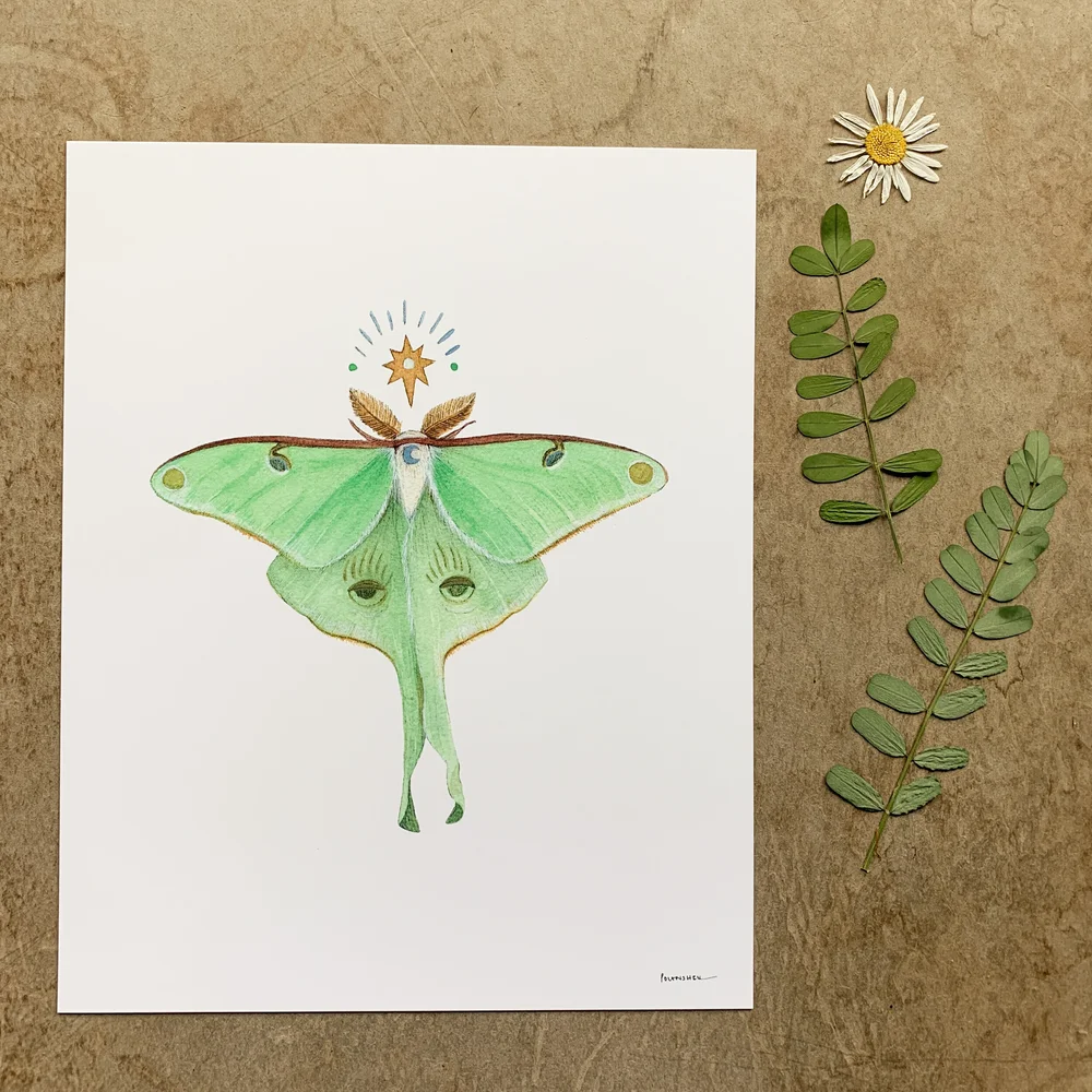 Astral Luna Moth Print Polanshek Of The Hills