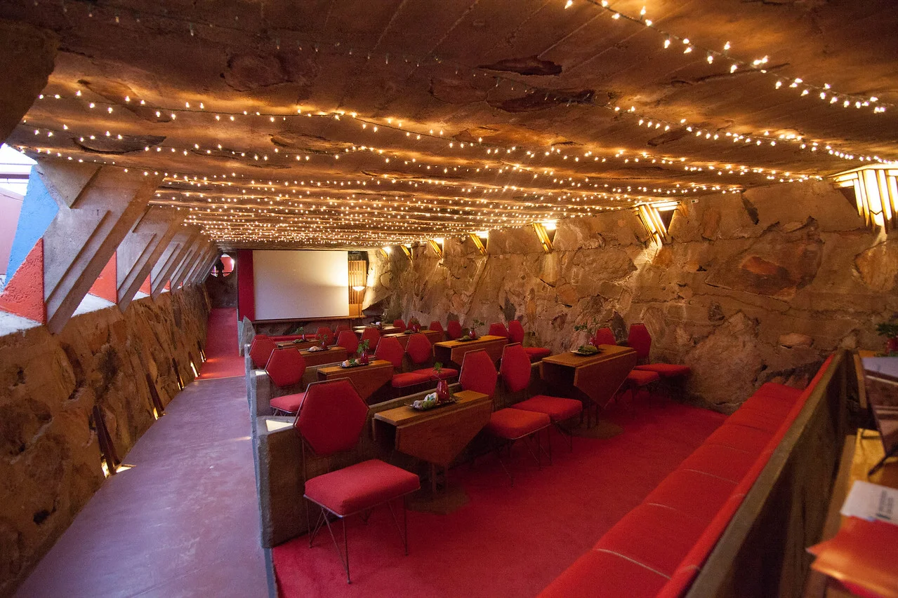 Talesin West Caberet Theater. I loved seeing the triangle and hexagon shaped inspiration throughout the spaces. My favorite shapesto incorporate into designs!