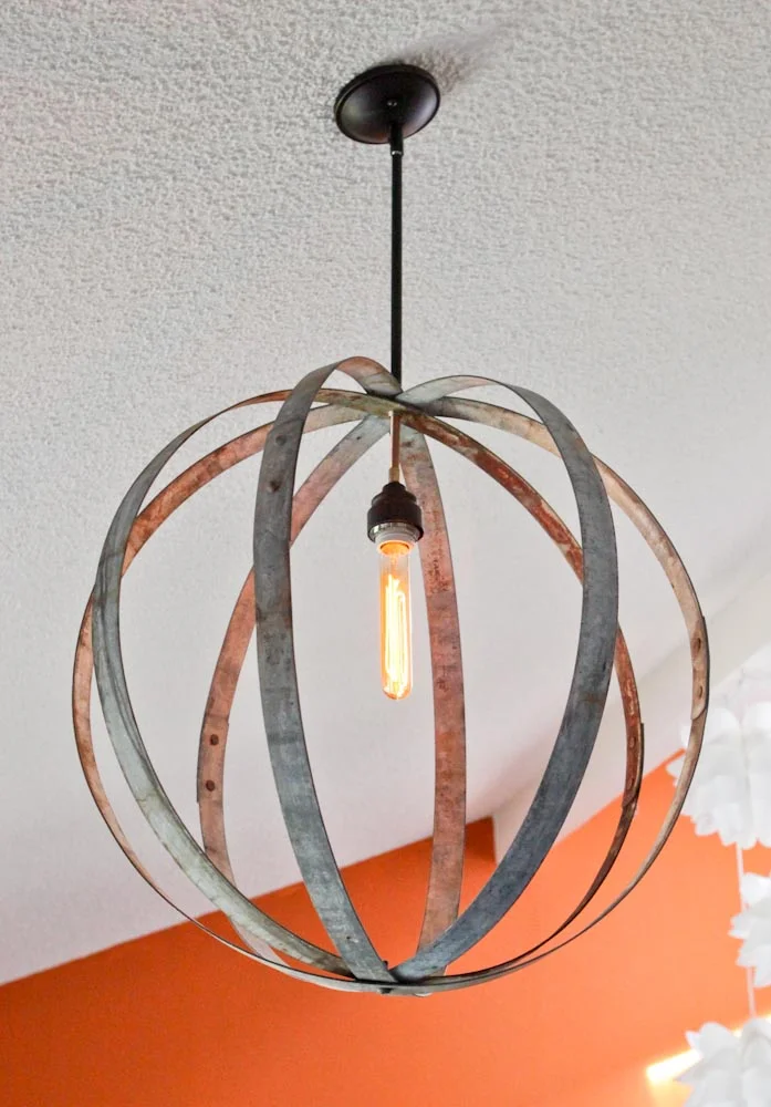 Wine Barrel Chandelier